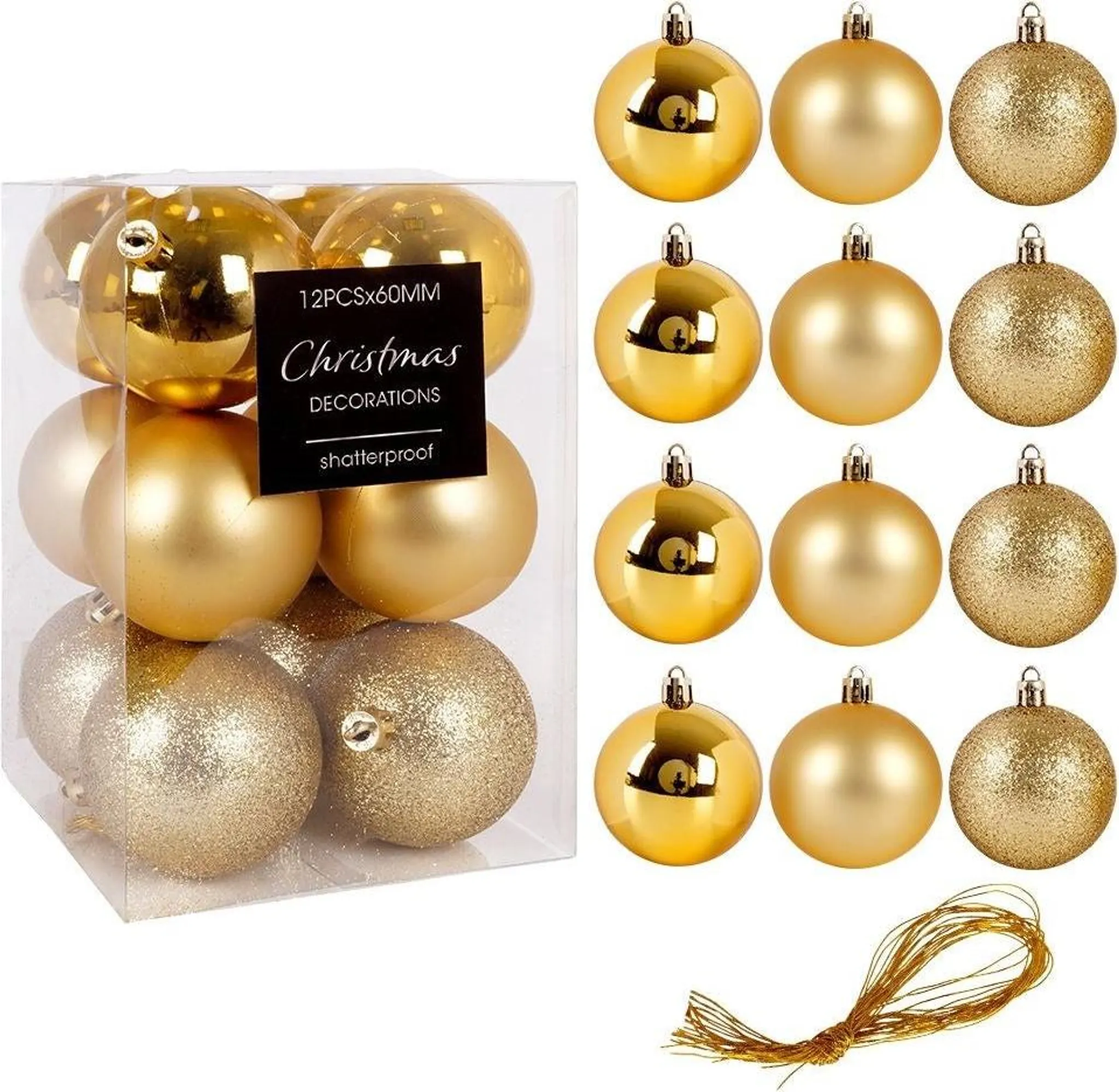 48 Palline Di Natale Infrangibili Rosso Opaco 3 Cm Con Glitter – Decorazioni Lucide In Plastica