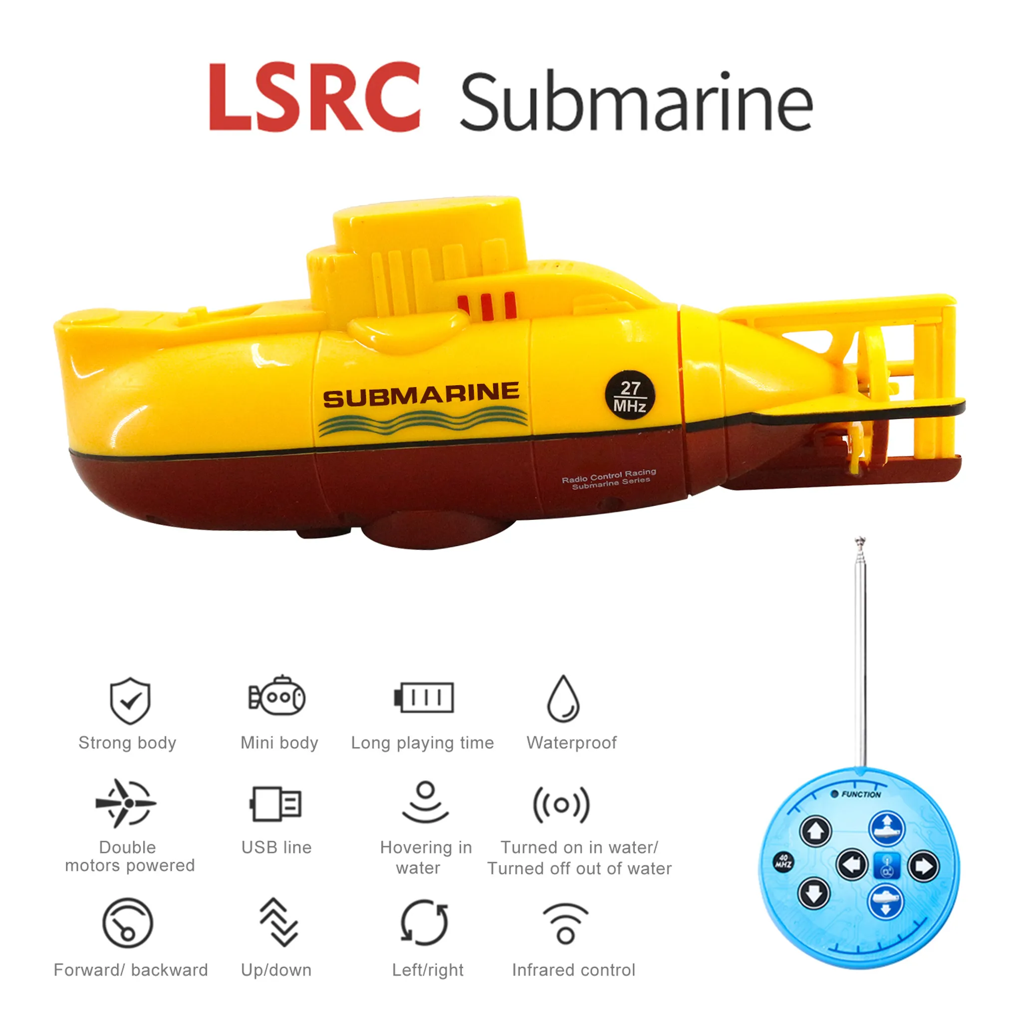 Mini Rc U-Boot, 6 Kanäle Unterwasser Schiff Fernsteuerung U-Boot Modell  pädagogisches Spielzeug Geschenk