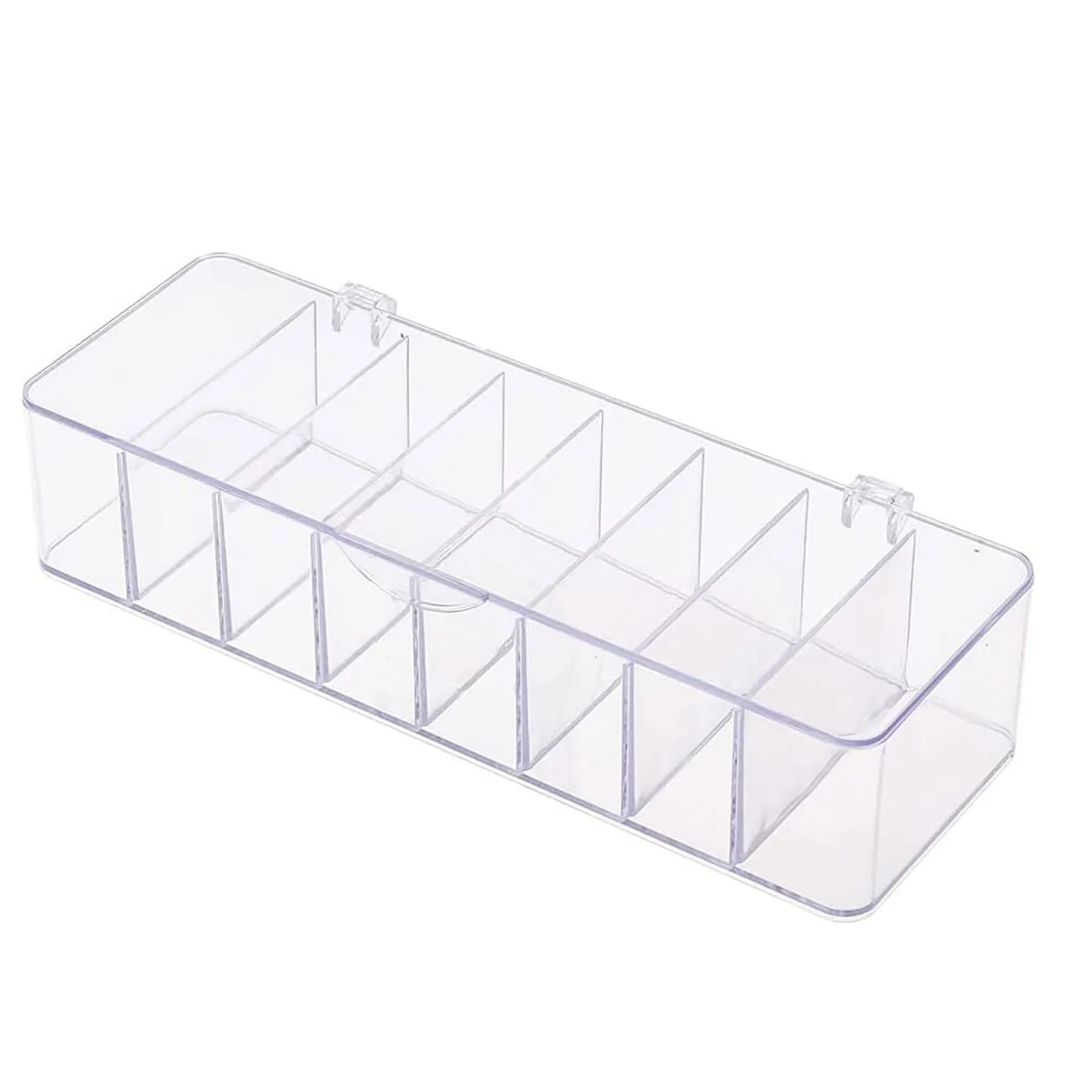 Tatuo Kabel-Organizer Box, 6 Stück Mit 60 Kabelbindern - Transparent, Mit Deckel & Abnehmbaren Trennwänden