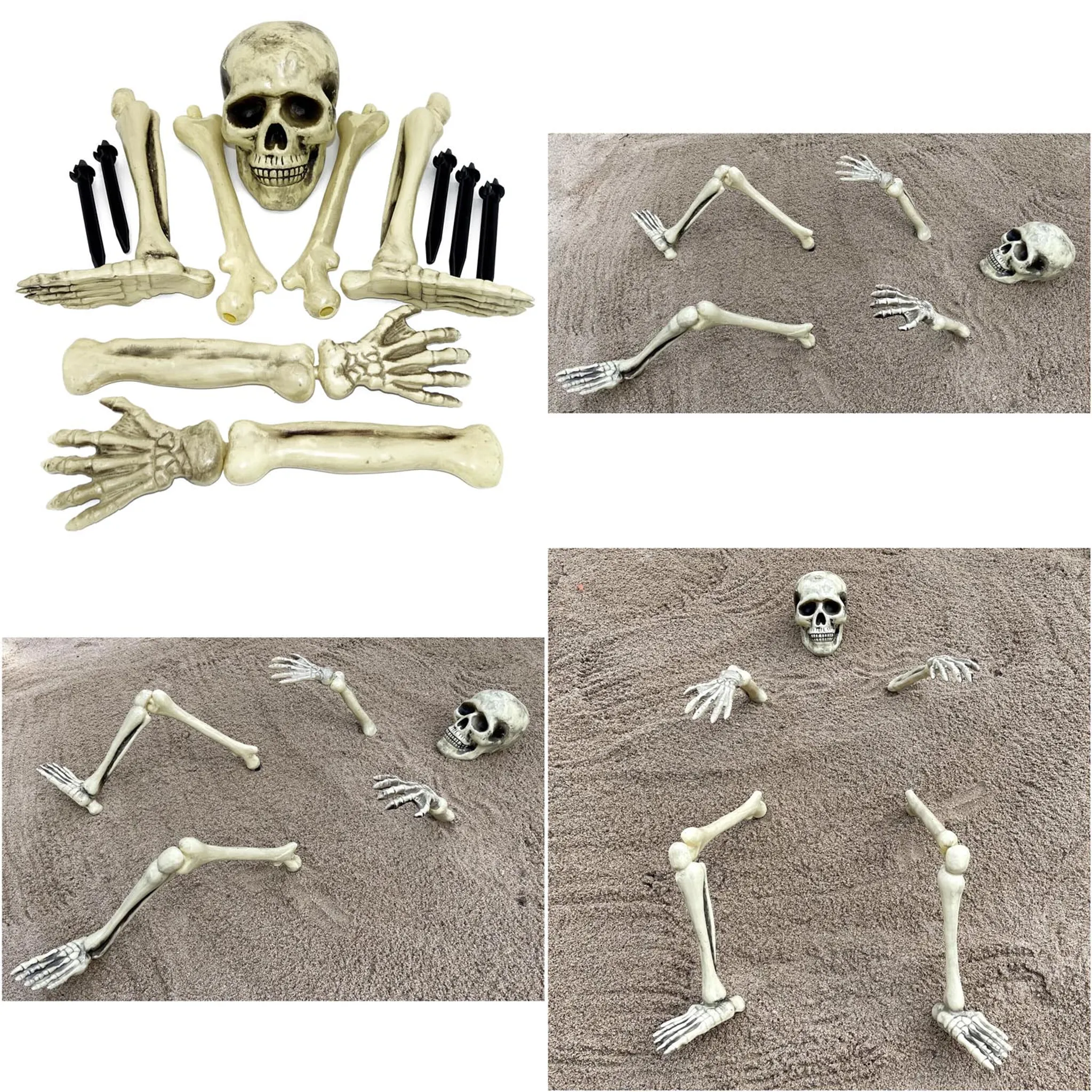 90cm Halloween-Skelett Halloween Lebensgroß Beweglich Lehrmodell Anatomie  Deko-Party-Requisite