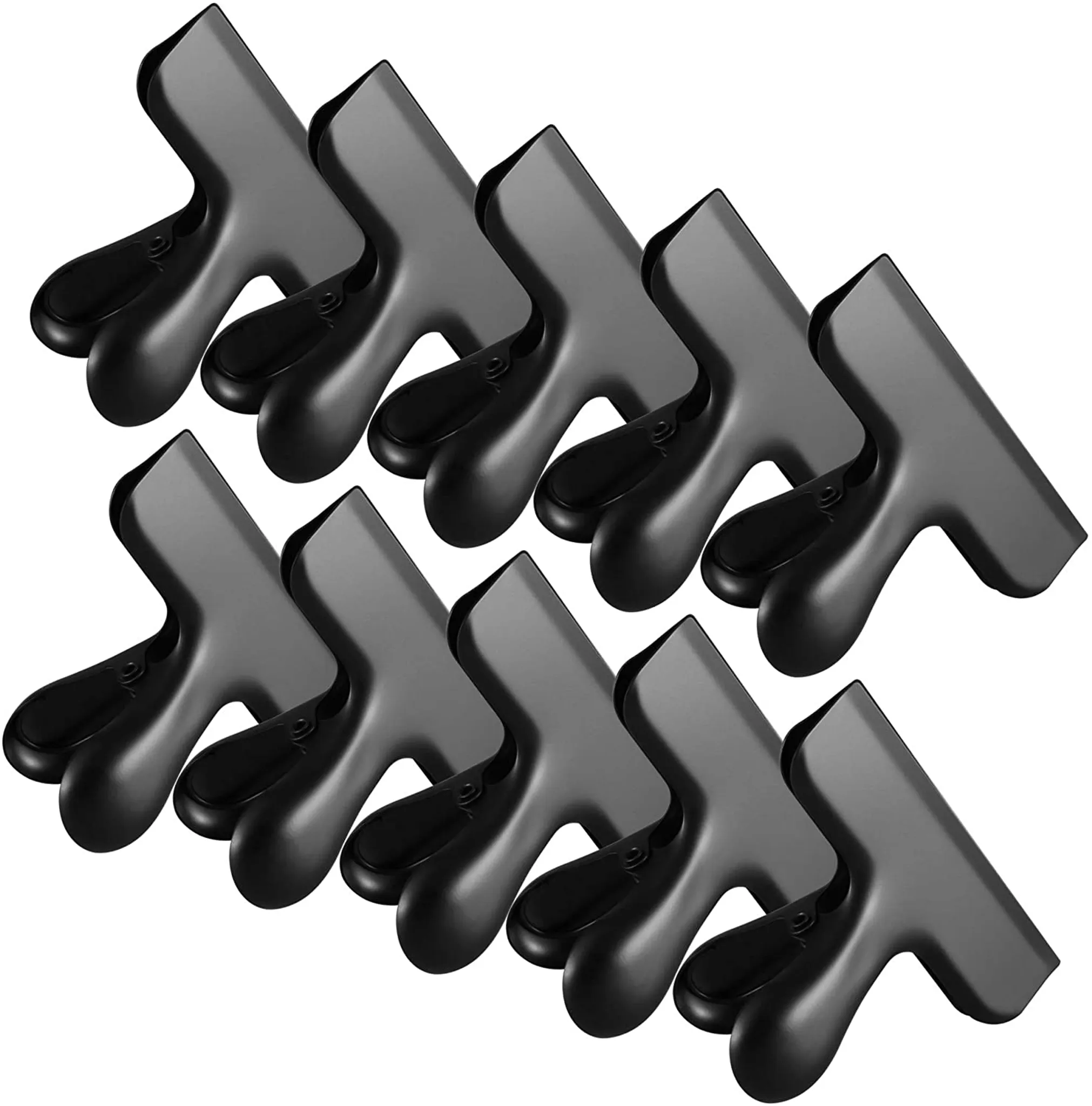 Große Metall Clips, 10 Stück Tüten Verschlussclips Brief Klammern aus  rostfreiem Edelstahl Starke Federkraft - Schwarz