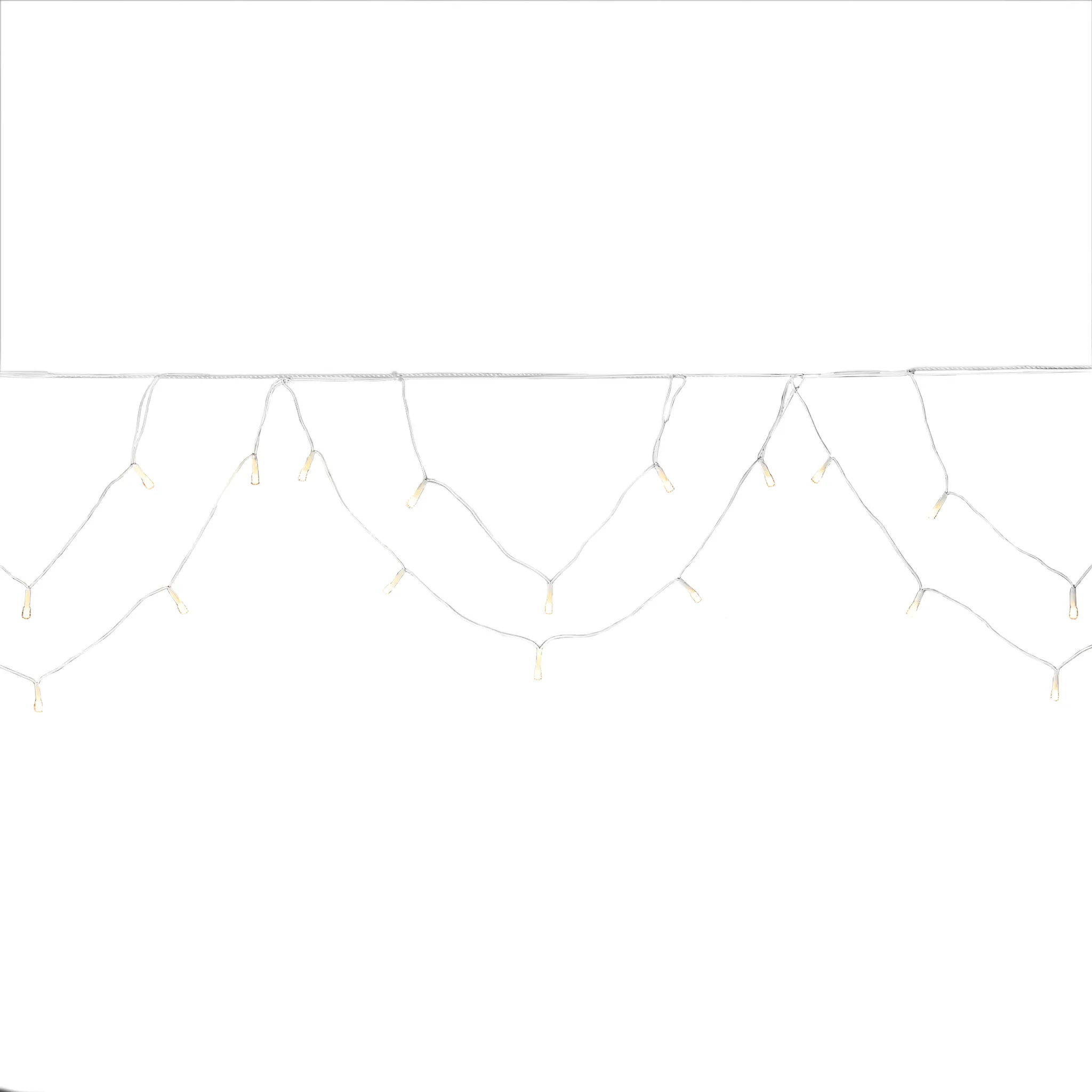 24V Konstsmide Dachrinnenlichterkette, Bogenform, Dioden, bernsteinfarbene Außentrafo, Kabel weißes LED 200