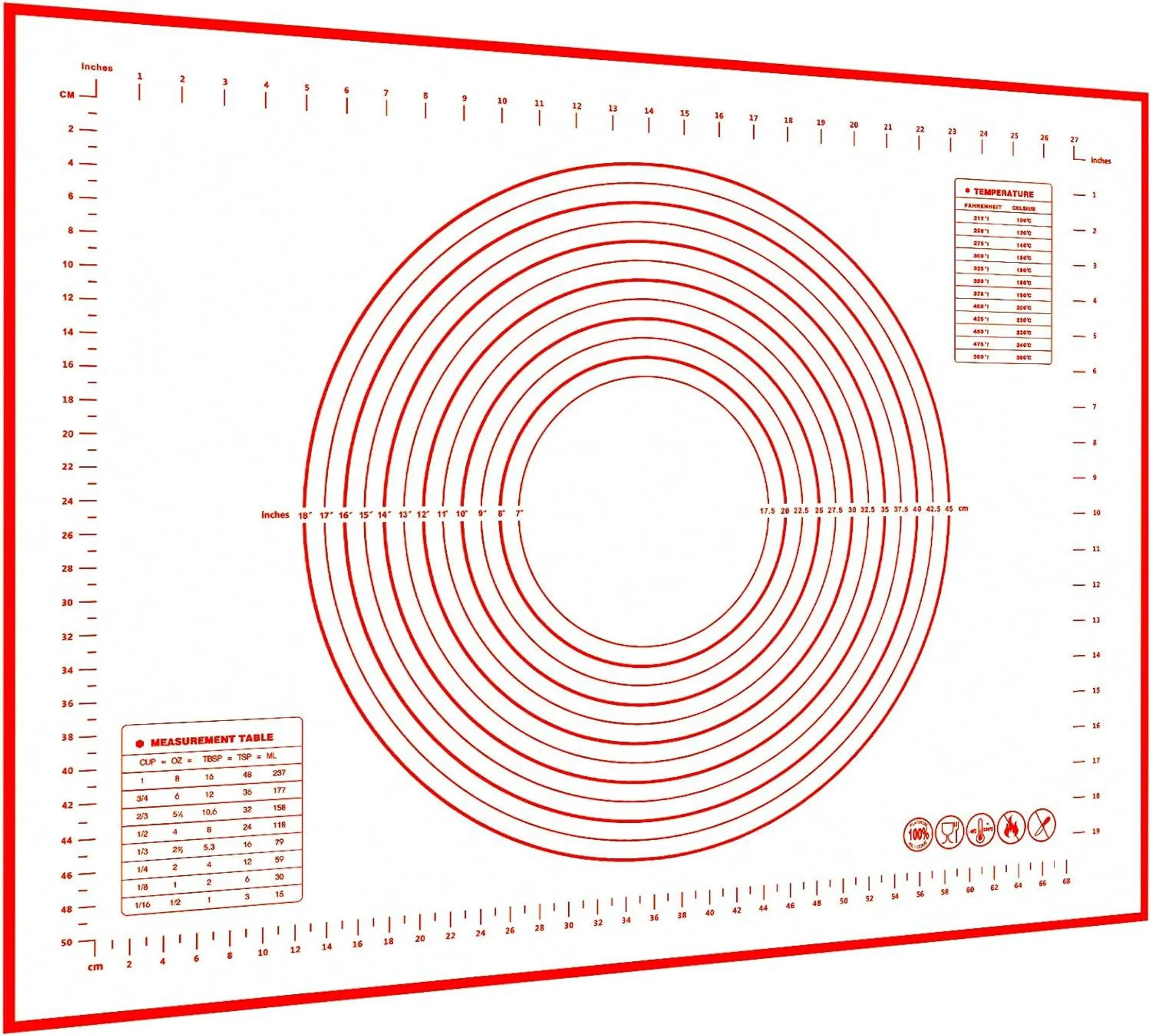 Silikon Backfolie 60x40 Cm - Antihaft Teigmatte Für Ofen & Küche