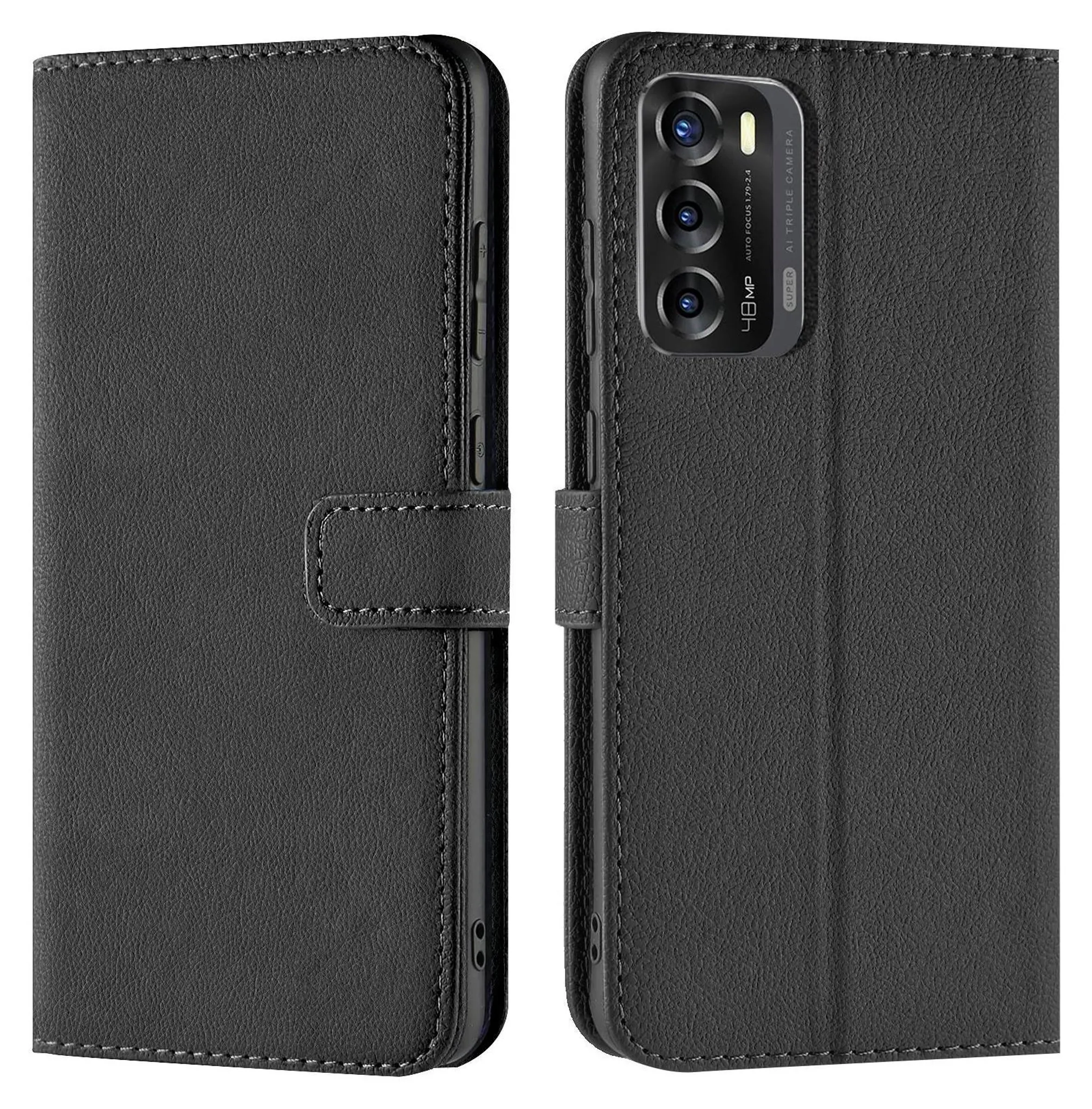 Cover Per ZTE Blade V40 Vita 4G Con Protezione Fotocamera Scorrevole E Anello Magnetico (Blu)