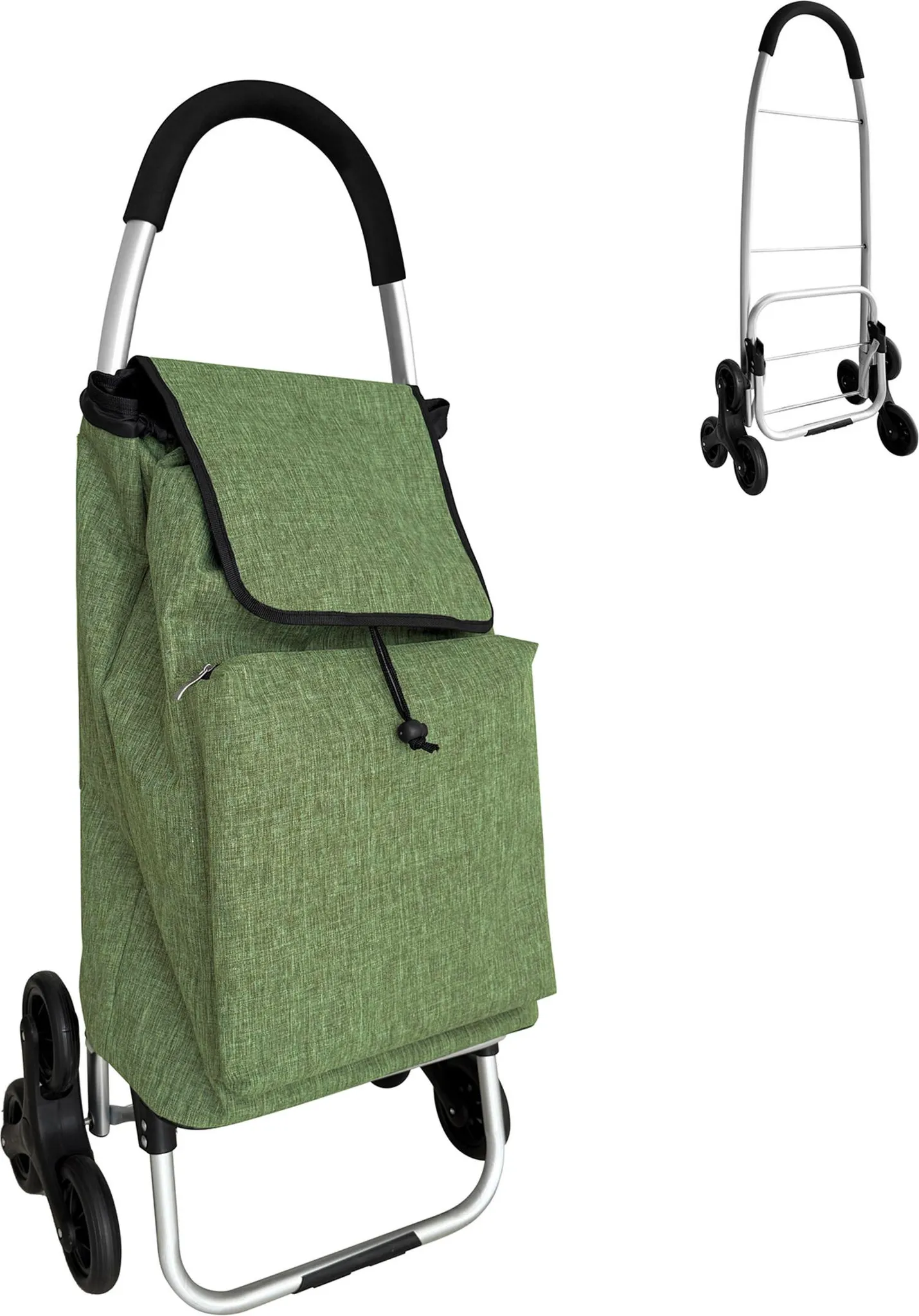 Chariot de courses pliable avec siège, noir, chariot d'épicerie à hayon