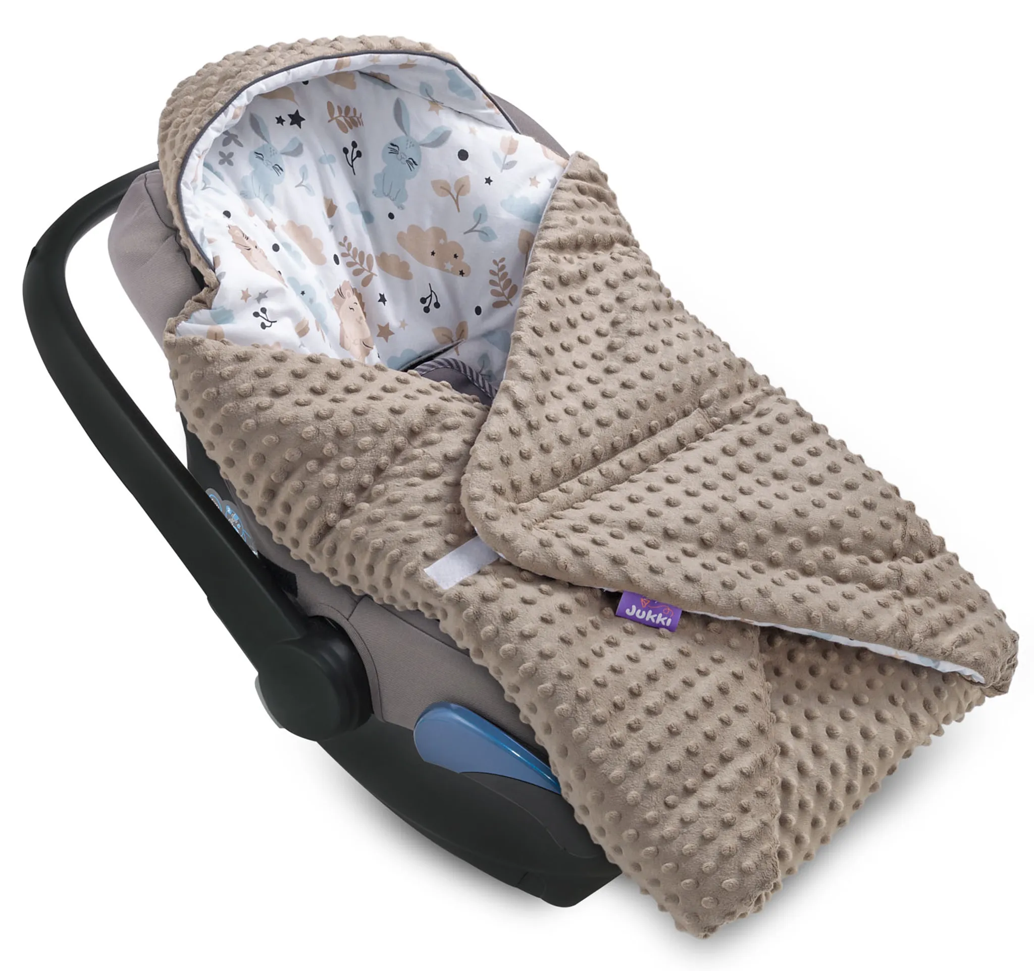 Minky Grau/Igel Grau TupTam Baby Winter Fußsack Einschlagdecke für Babyschale Farbe 