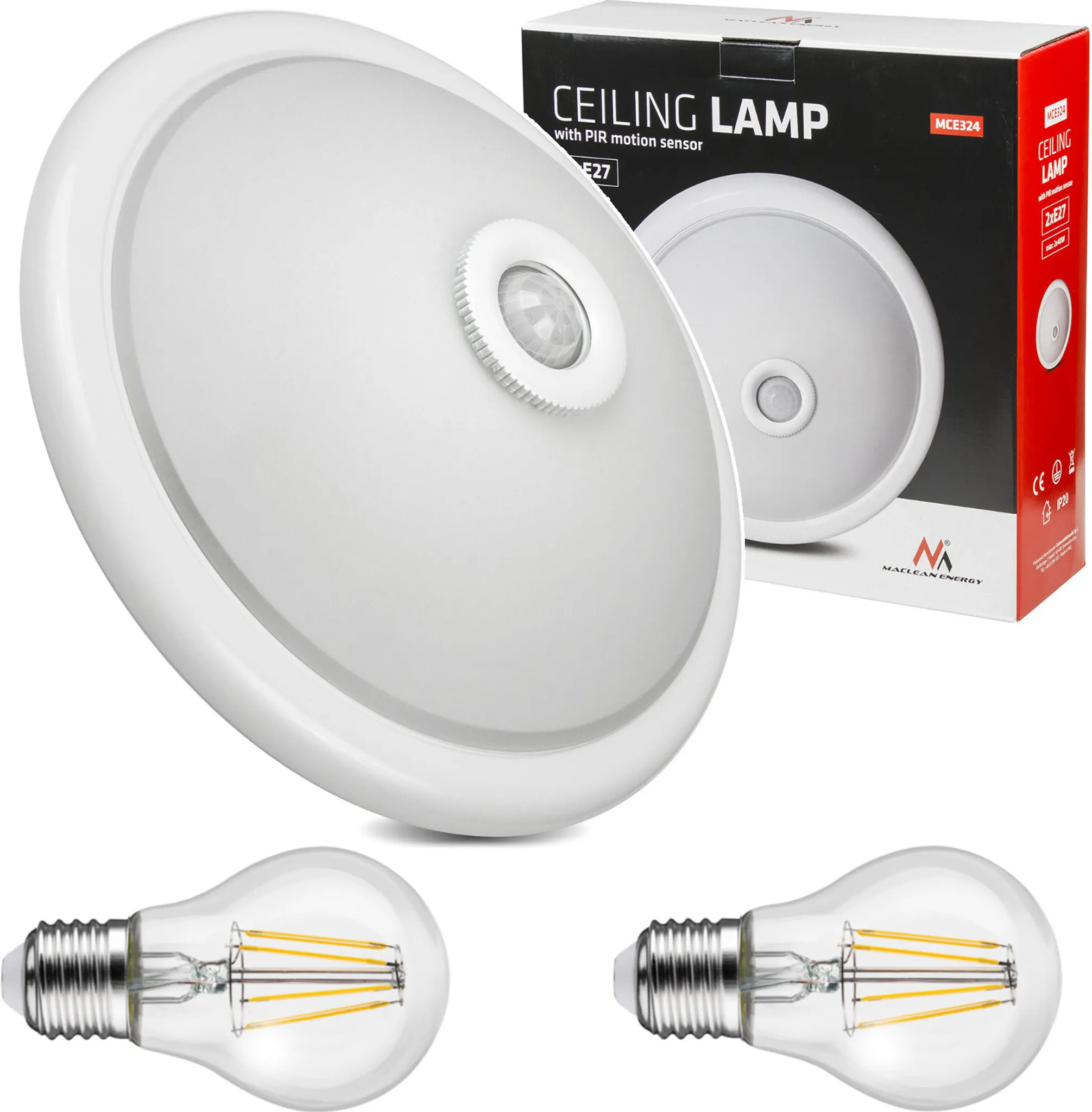 Maclean Lampada A LED Con Sensore Movimento E Crepuscolare 10w Ip65 800lm 4000k Grigio Mce516 Gr