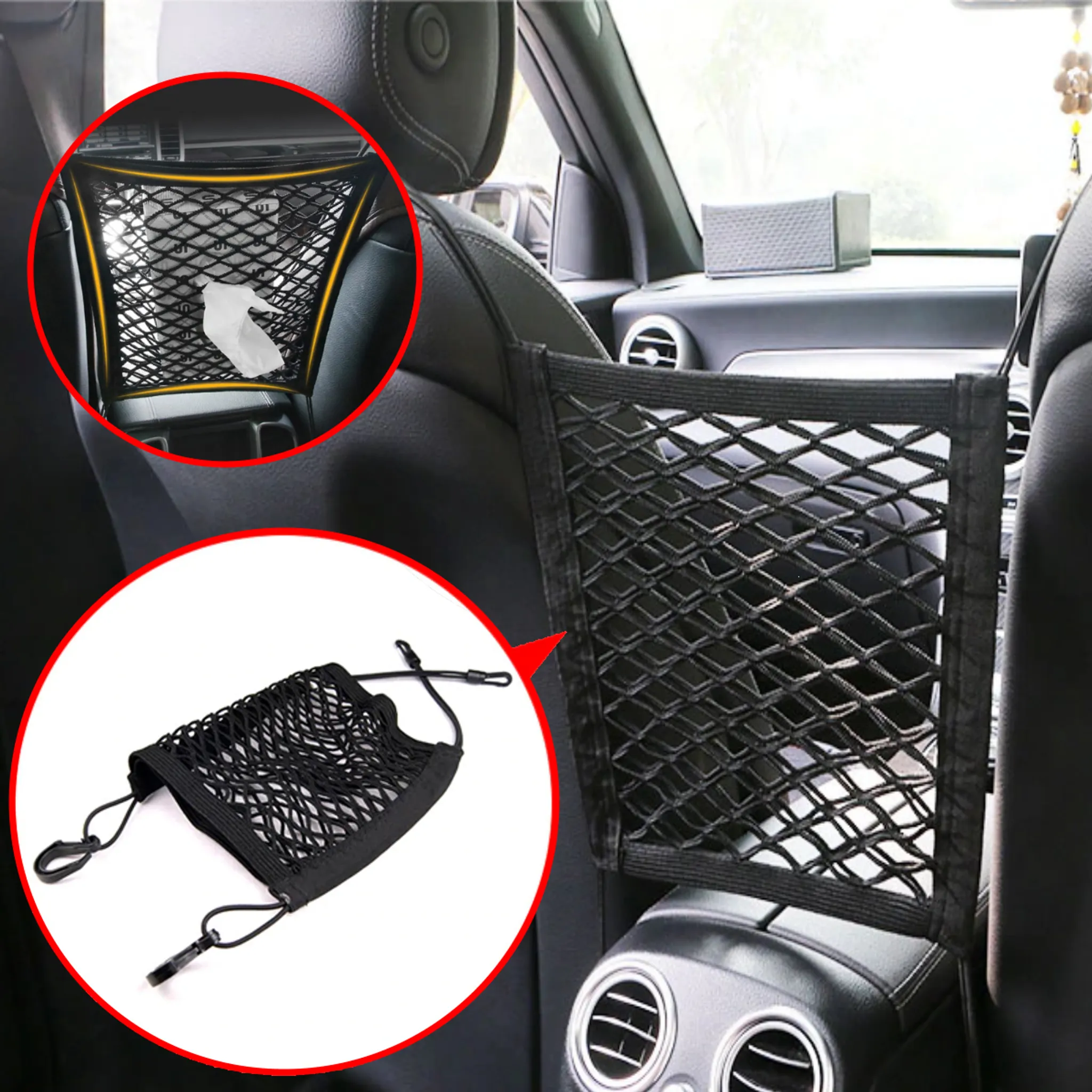 Verstellbare Dehnbare Fahrzeug-Autodach-Decken-Netz-Netztasche Schwarz