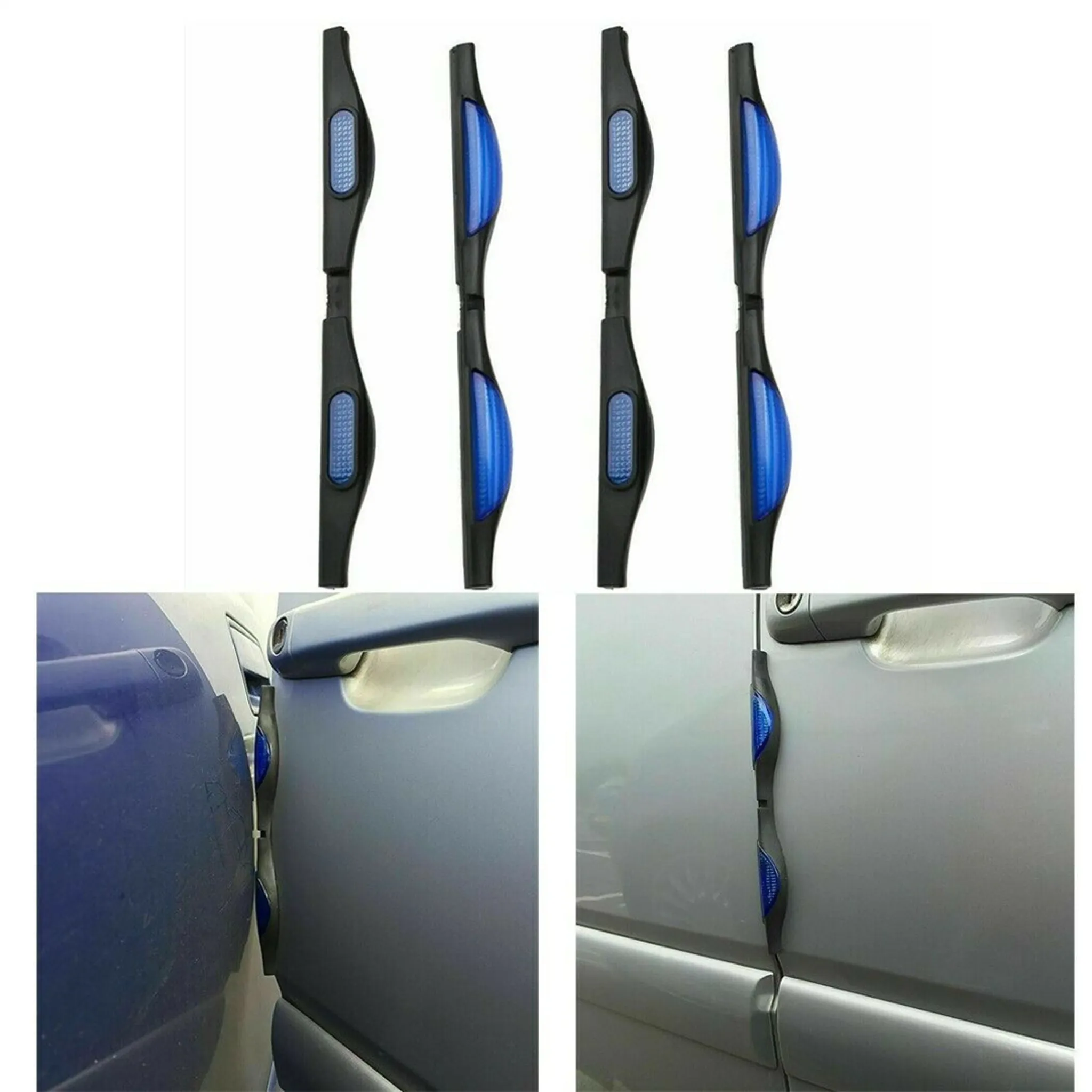 Stoßfänger und Kantenschutz für Autotüren mit Reflektor 4 Stück in Rot