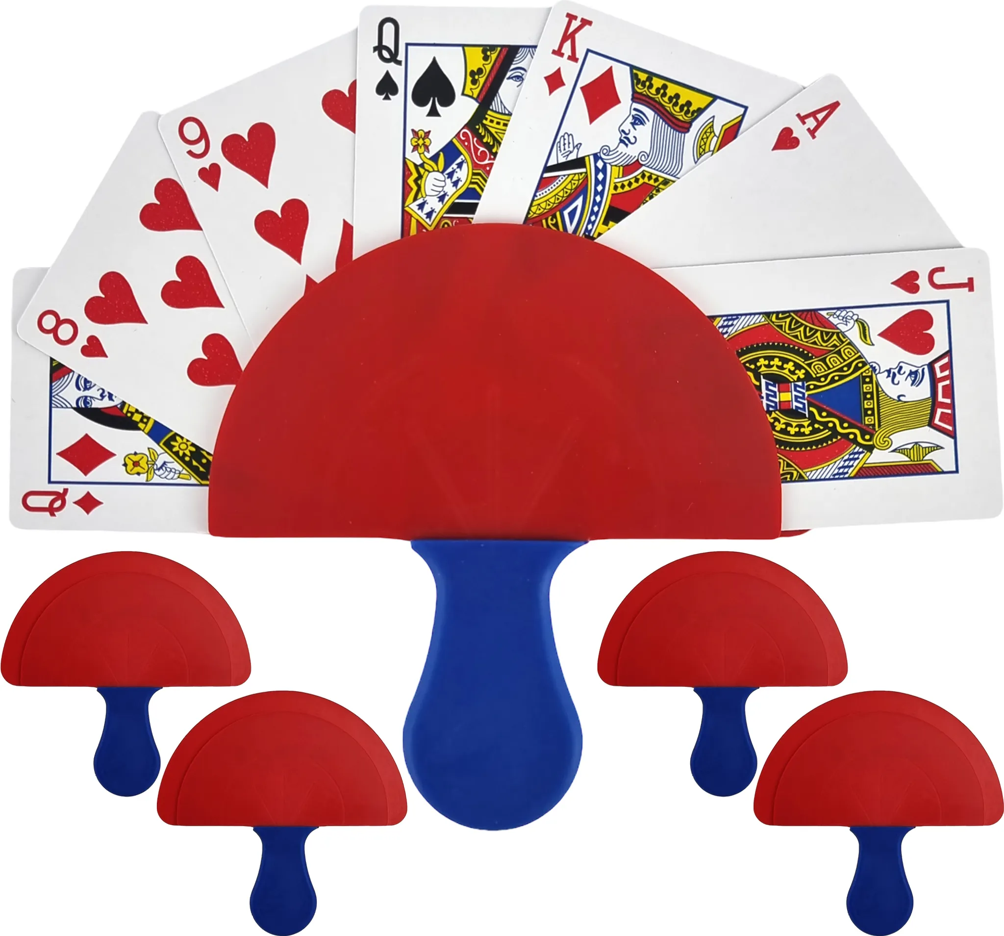 Mumjooyi Kartenhalter 4 Stück Rot - Spielkartenhalter Für Poker & Spiele