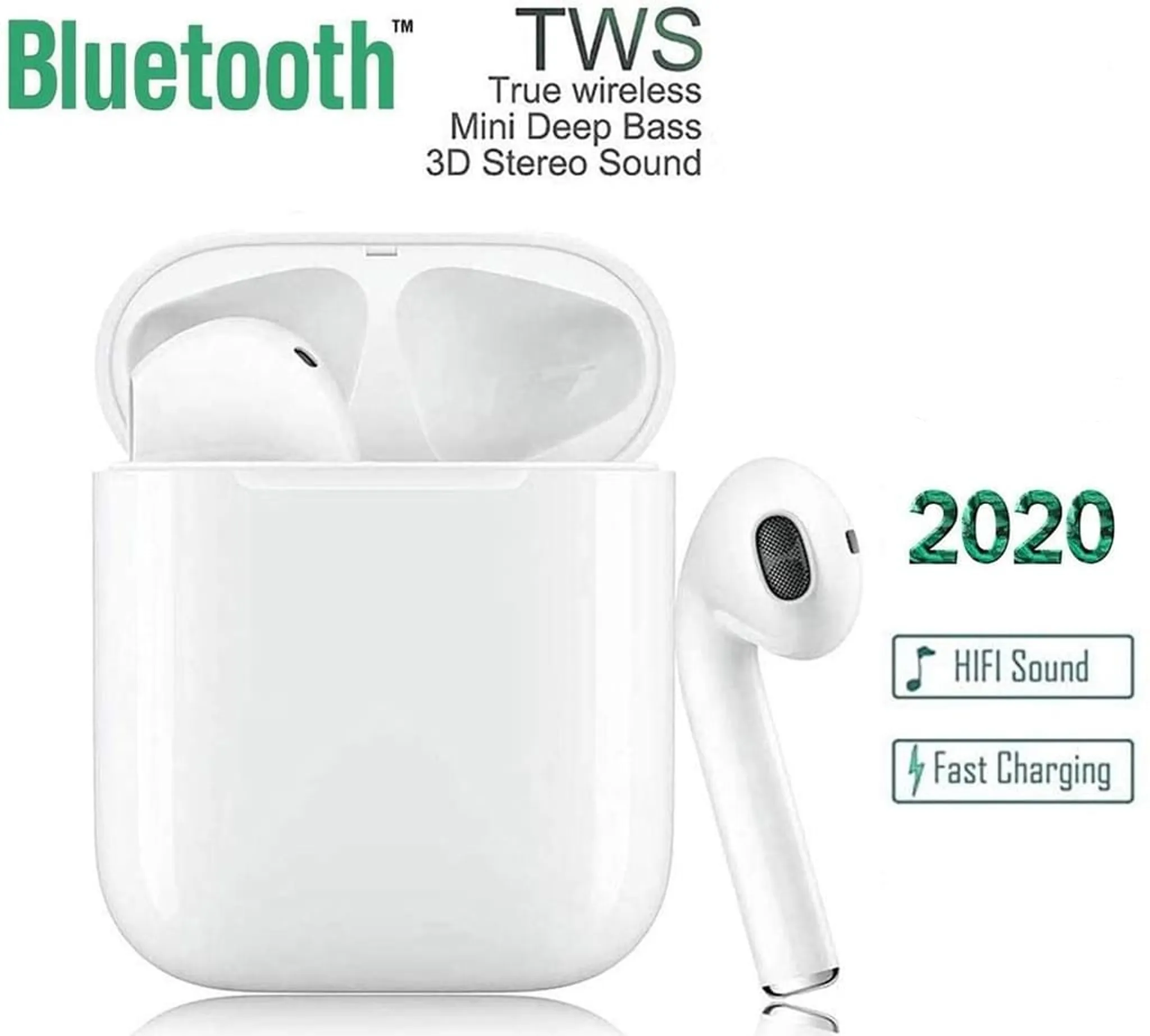 Bluetooth Kopfhörer,Bluetooth 5.0 Headset Stereo-Minikopfhörer HD-Klangqualität Sport Kabellose Kopfhörer mit Portable Mini Ladekästchen und Integriertem Mikrofon für Apple Airpod Android iPhone 