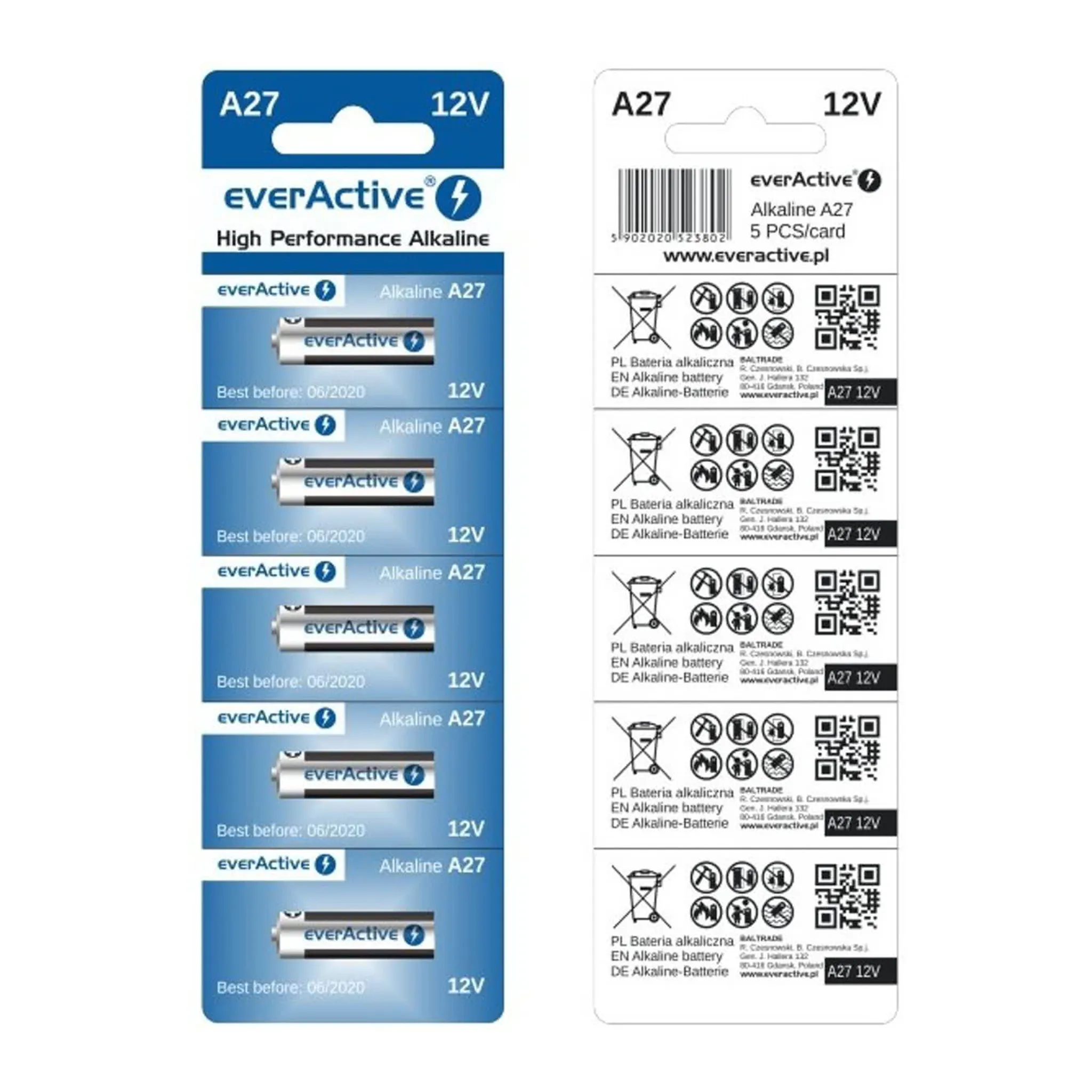 everActive A23 12V Alkalibatterien –