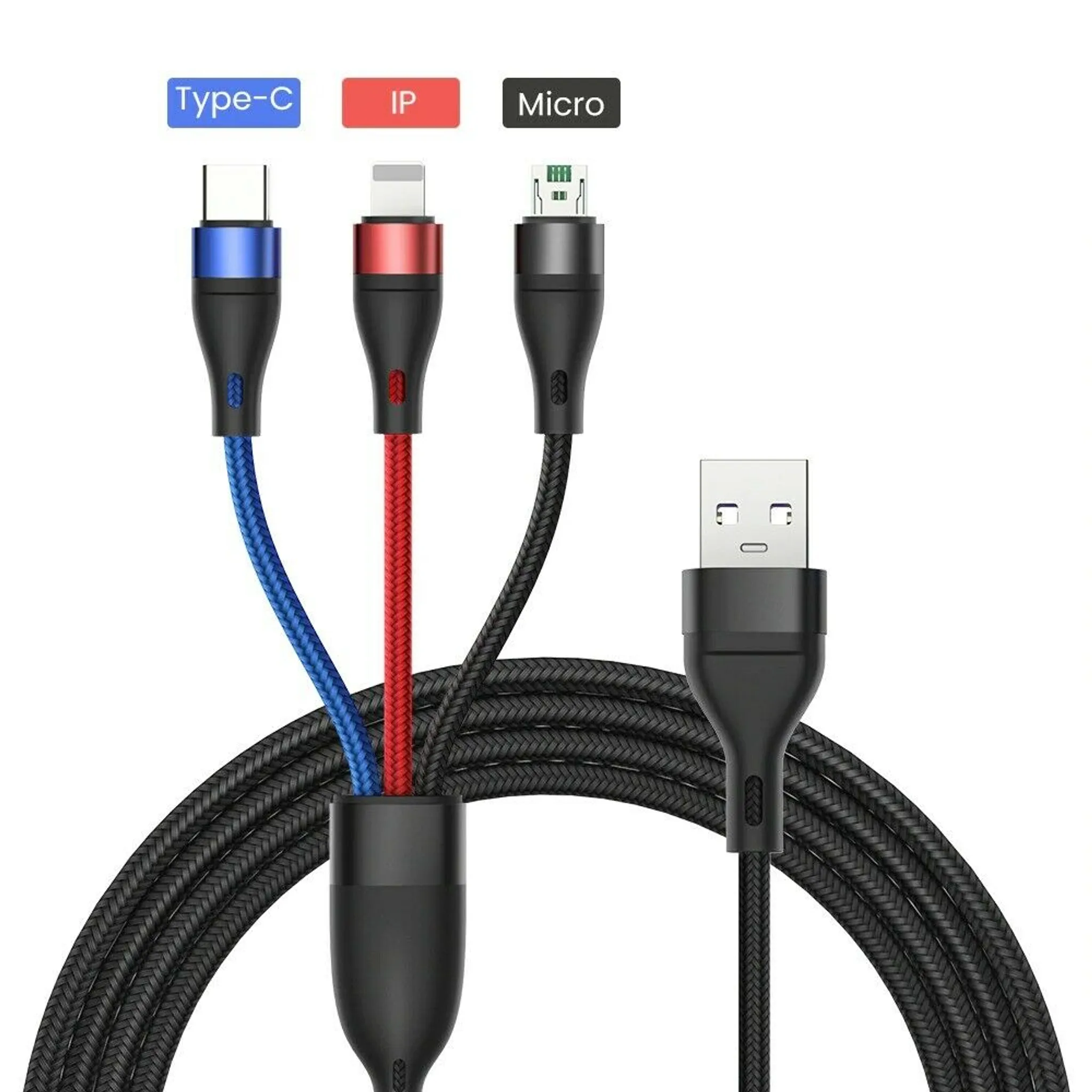 Multi USB Kabel: 3 in 1 Universal Nylon