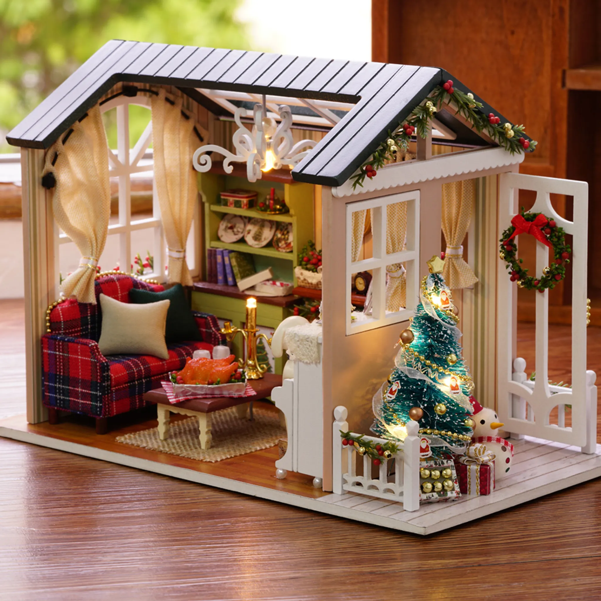 DIY Weihnachten Miniatur Puppenhaus Miniatur