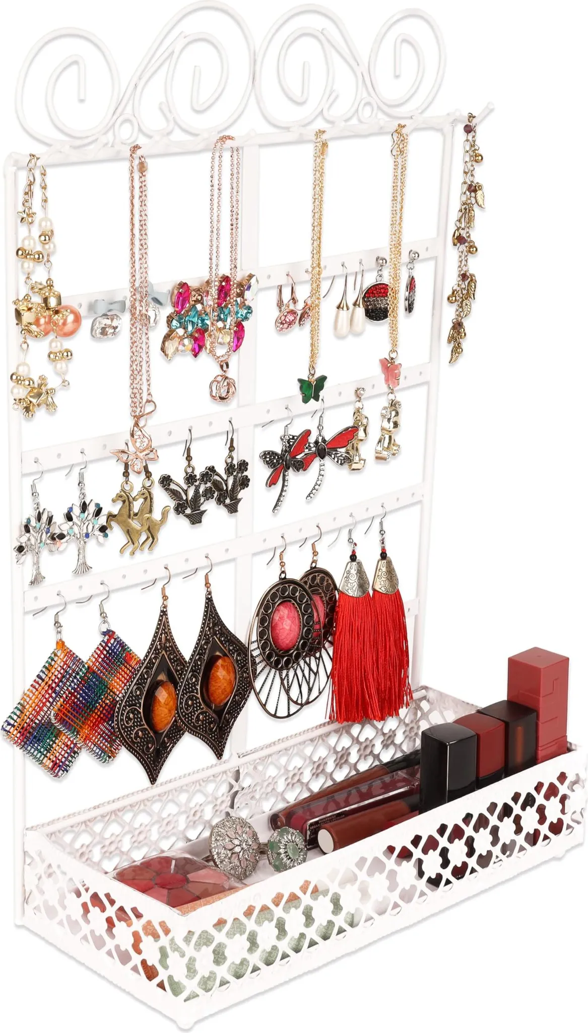 6 Stück Transparente Schmuck-Organizer Zur Wandmontage – Mit 8 Haken, Selbstklebend