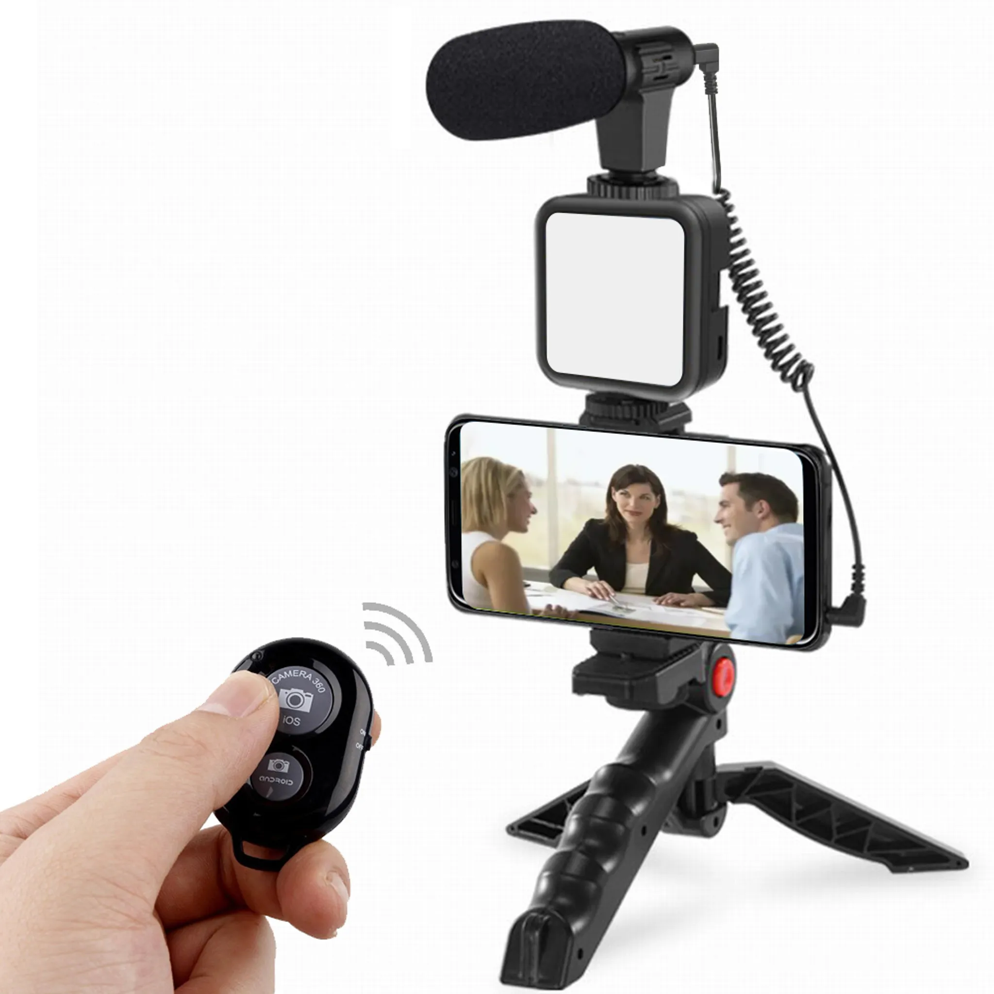 Smartphone Vlogging Vidéo Kit avec lumière LED RGB