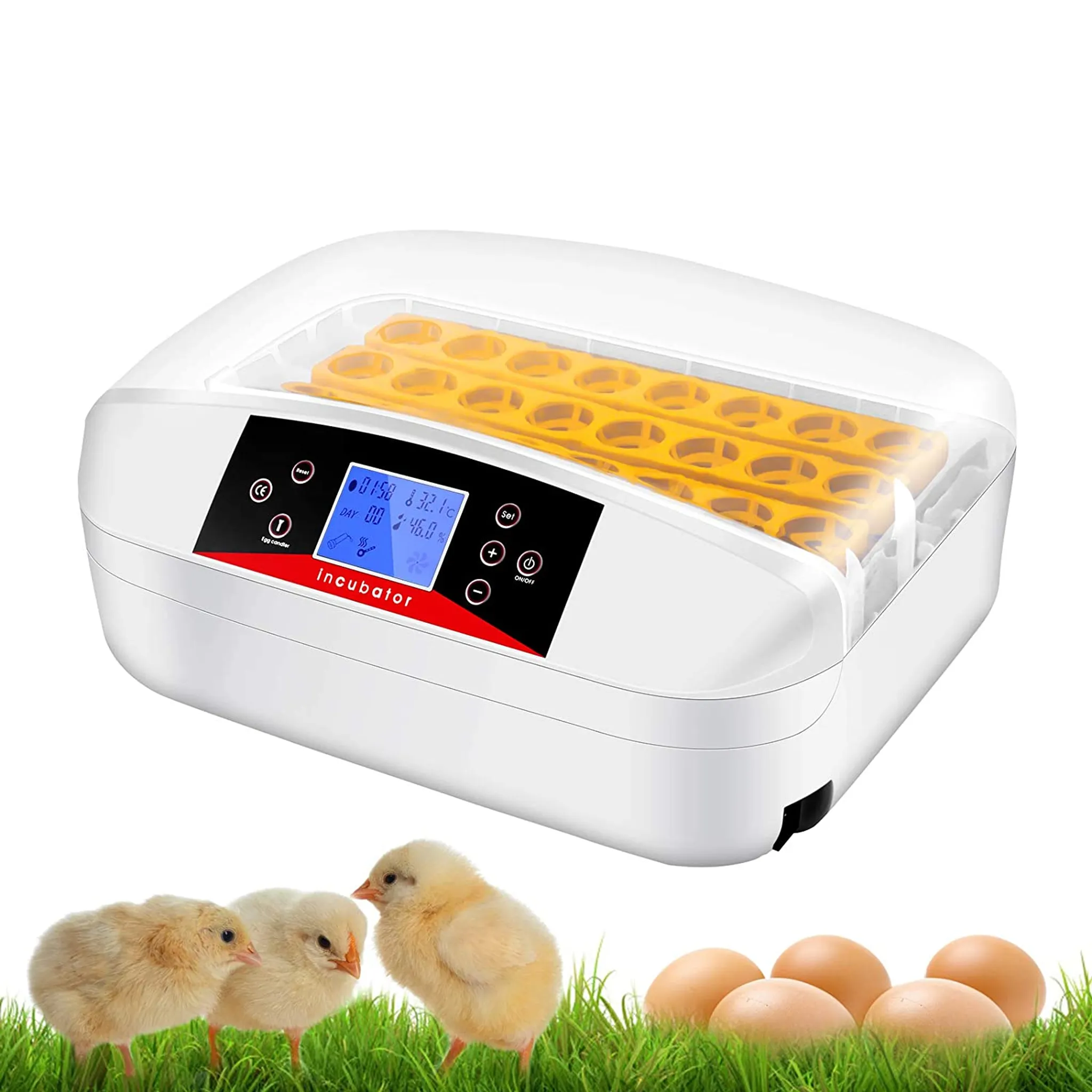 Digitale Mini-Inkubatoren mit Turner-Temperaturregelung Eierbrutmaschine Geeignet zum Schlüpfen von Hühnern Enteneiern TOPQSC Automatischer Eierinkubator Gänseeiern 