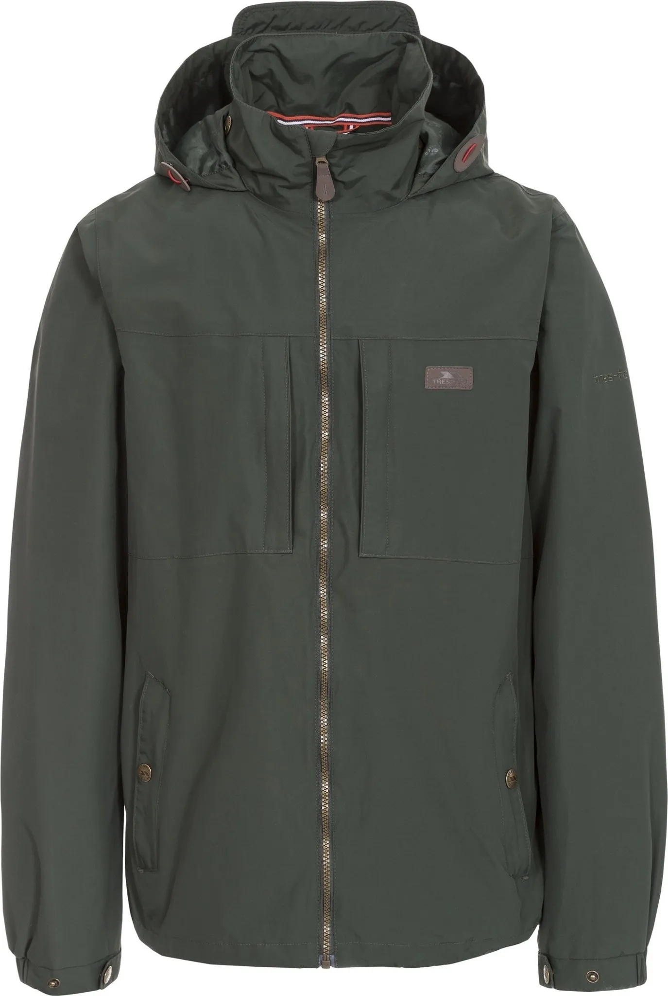 Trespass Edwards Giacca Uomo Impermeabile - Nera, Con Cappuccio Nascosto E Tasche Con Cerniera - 6