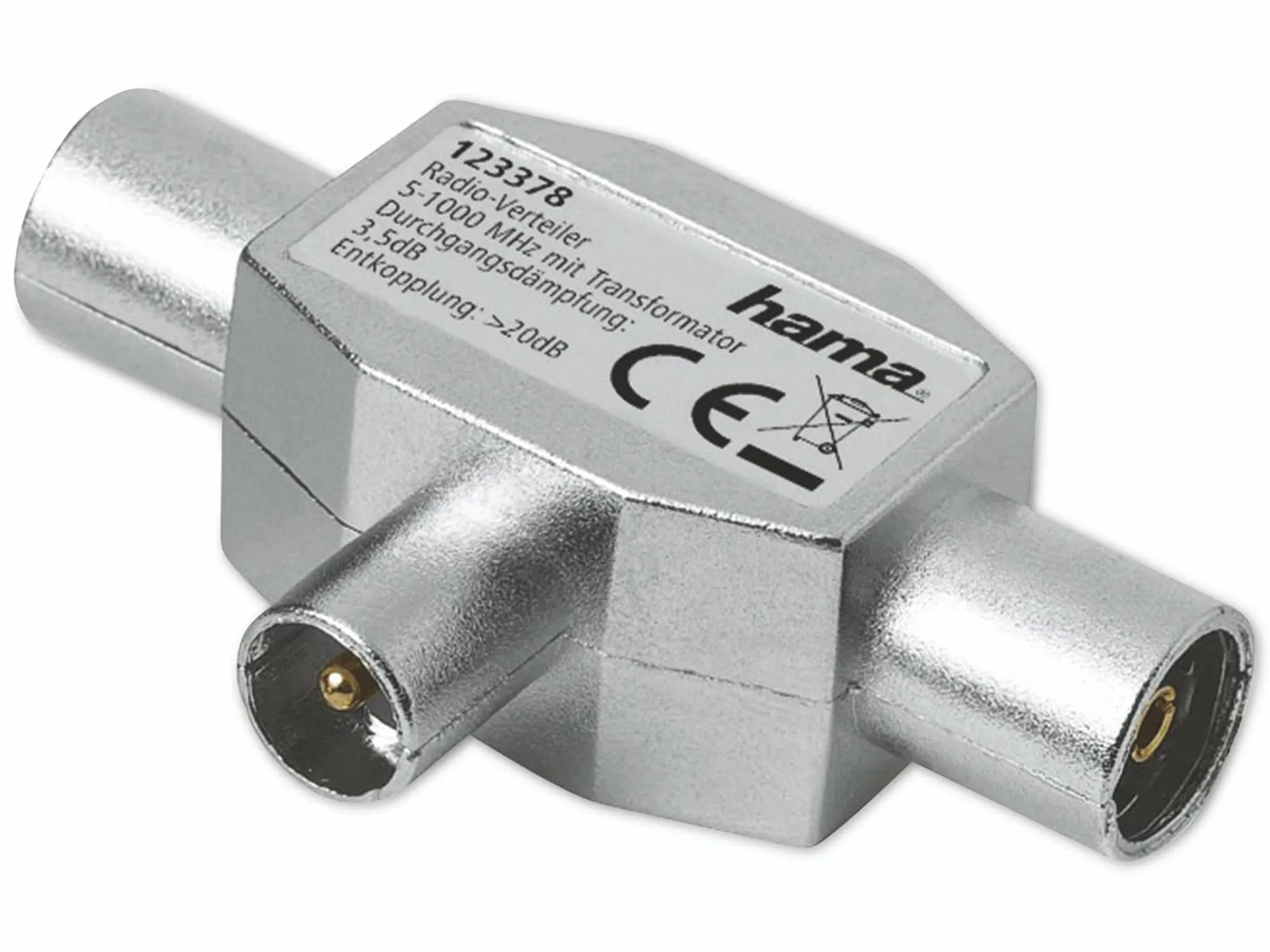 Hama Antennen-Adapter-Set F-Stecker 5,5 mm Schraubbar Silber 2