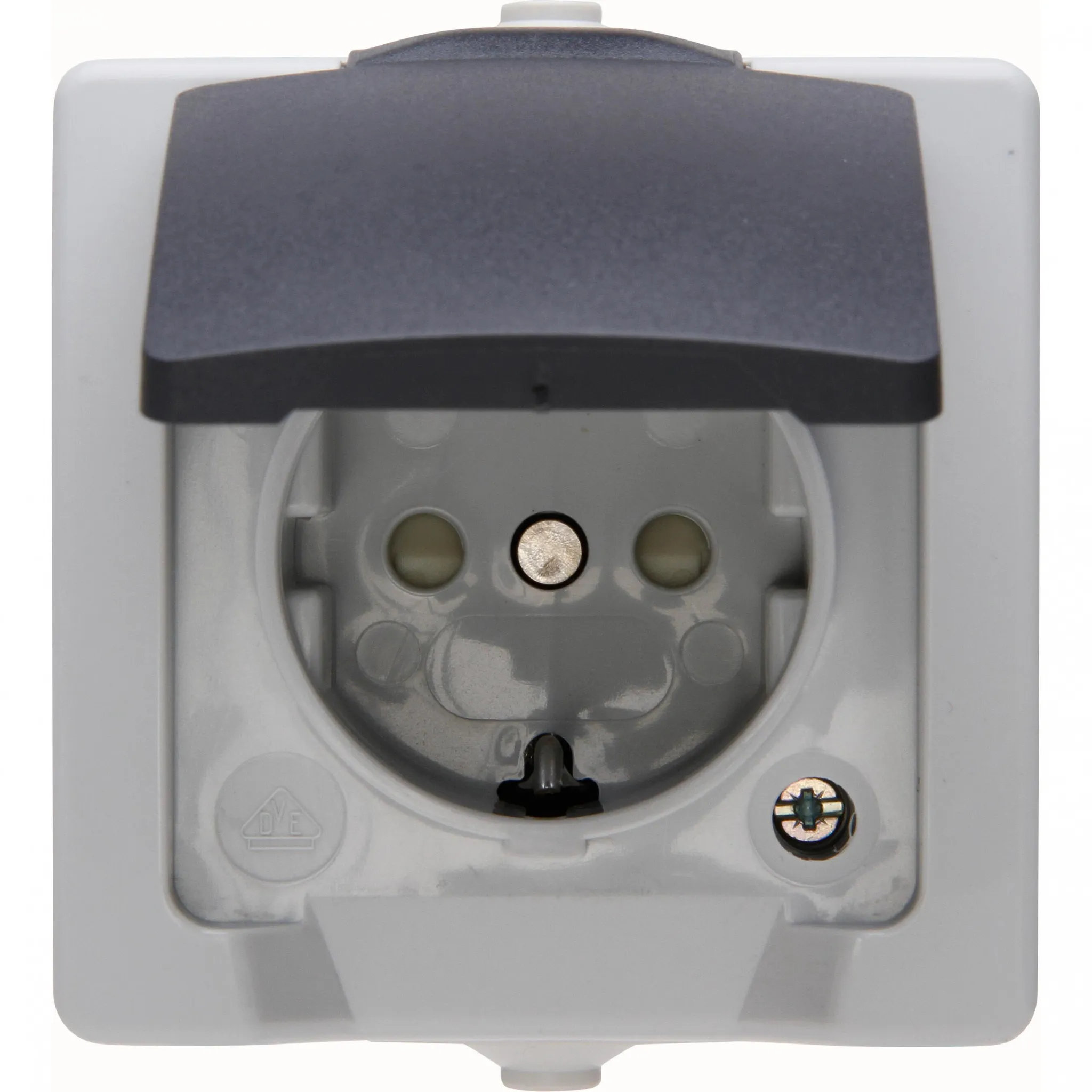 Presa Elettrica Da Incasso MILOS White IP44 - Set Da 2, Con Coperchio Incernierato E Telaio, Protezione Da Spruzzi E Polvere, Per Bagno E Esterni