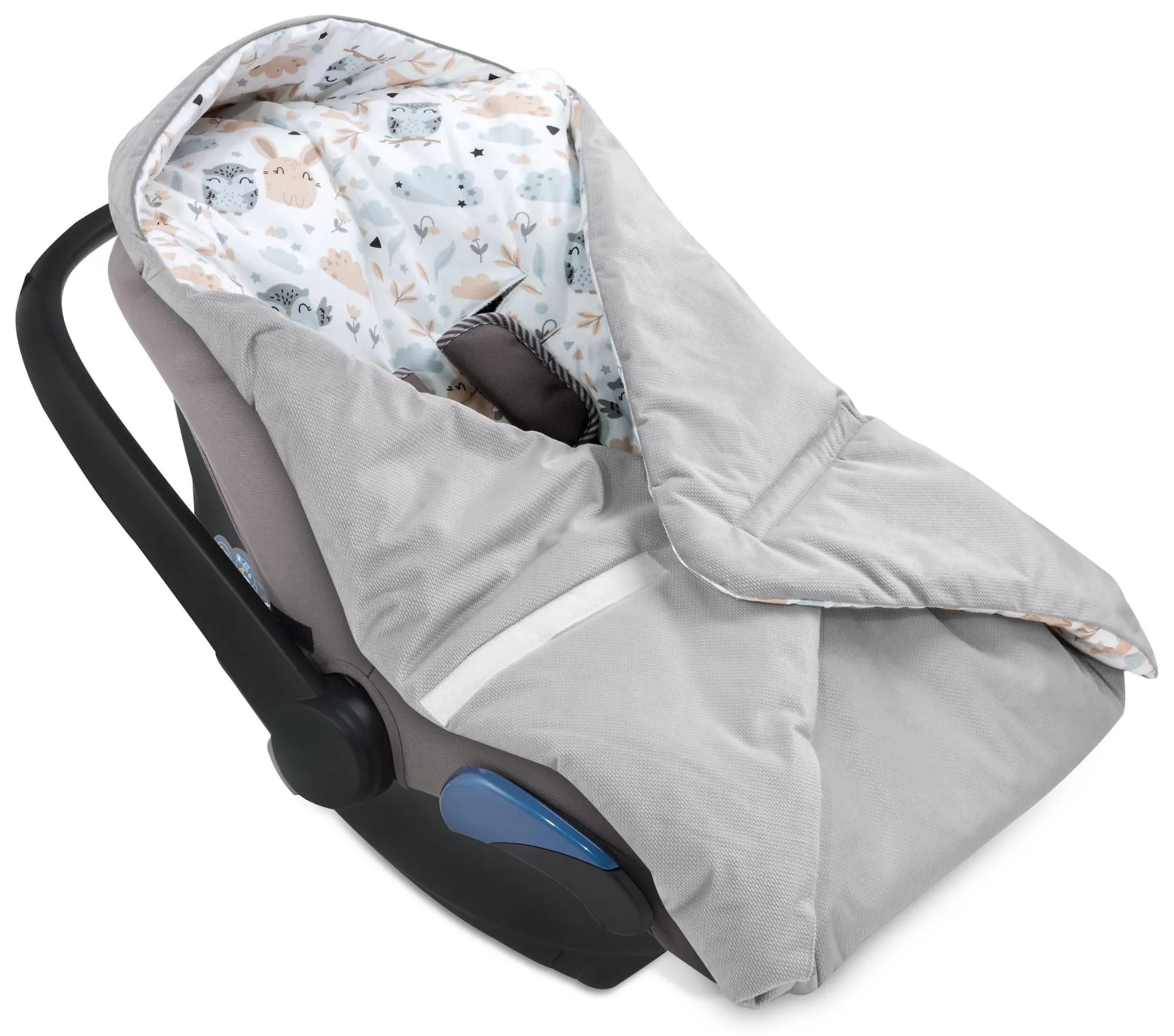 90cm x 90cm Baby Decke Kuscheldecke Babydecke ideal für Reisen Jukki® MINKY Einschlagdecke mit Kapuze Babyschale für Kindersitz im Auto oder Kinderwagen 