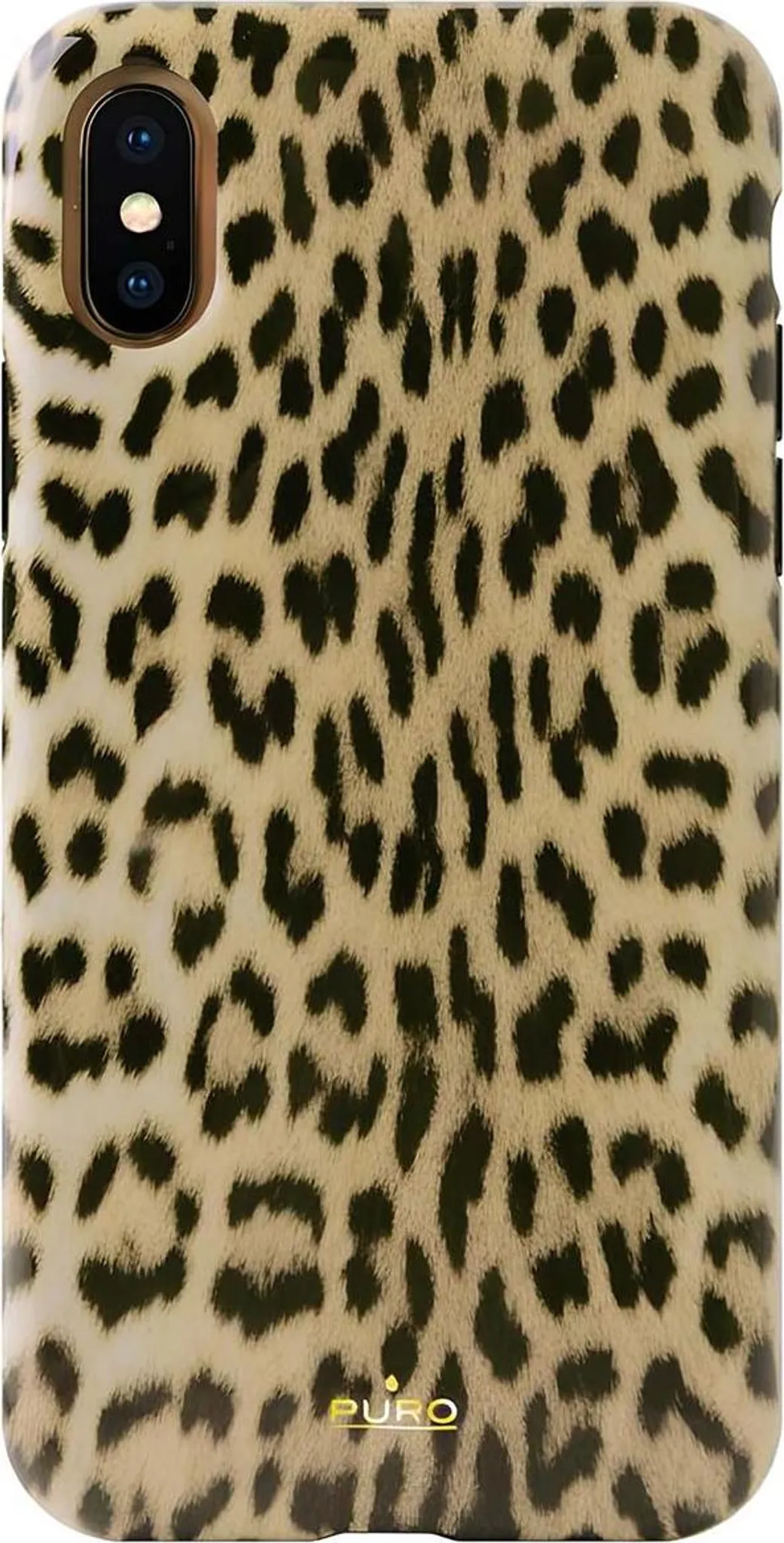 Puro Glam Cover Leopard Per Huawei Mate 20 - Custodia Antiurto Lucida Con Fantasia Leopardo, Protezione Resistente - Nero