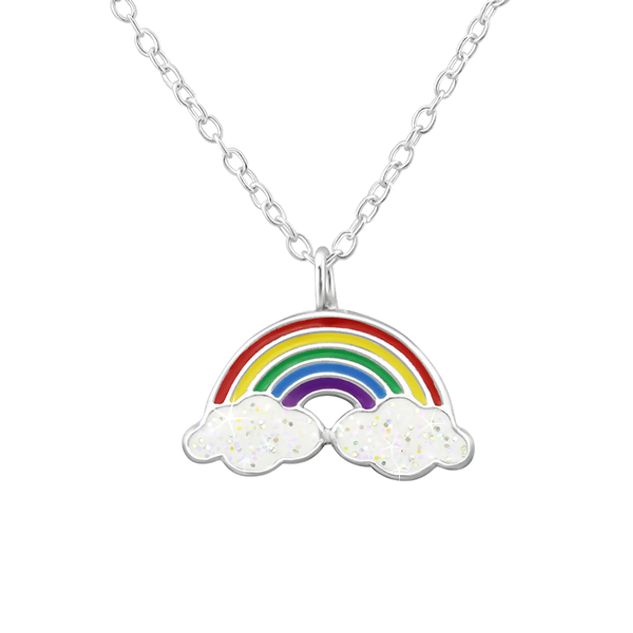 Mango Mädchen Accessoires Schmuck Halsketten Halskette mit Regenbogen-Anhänger 