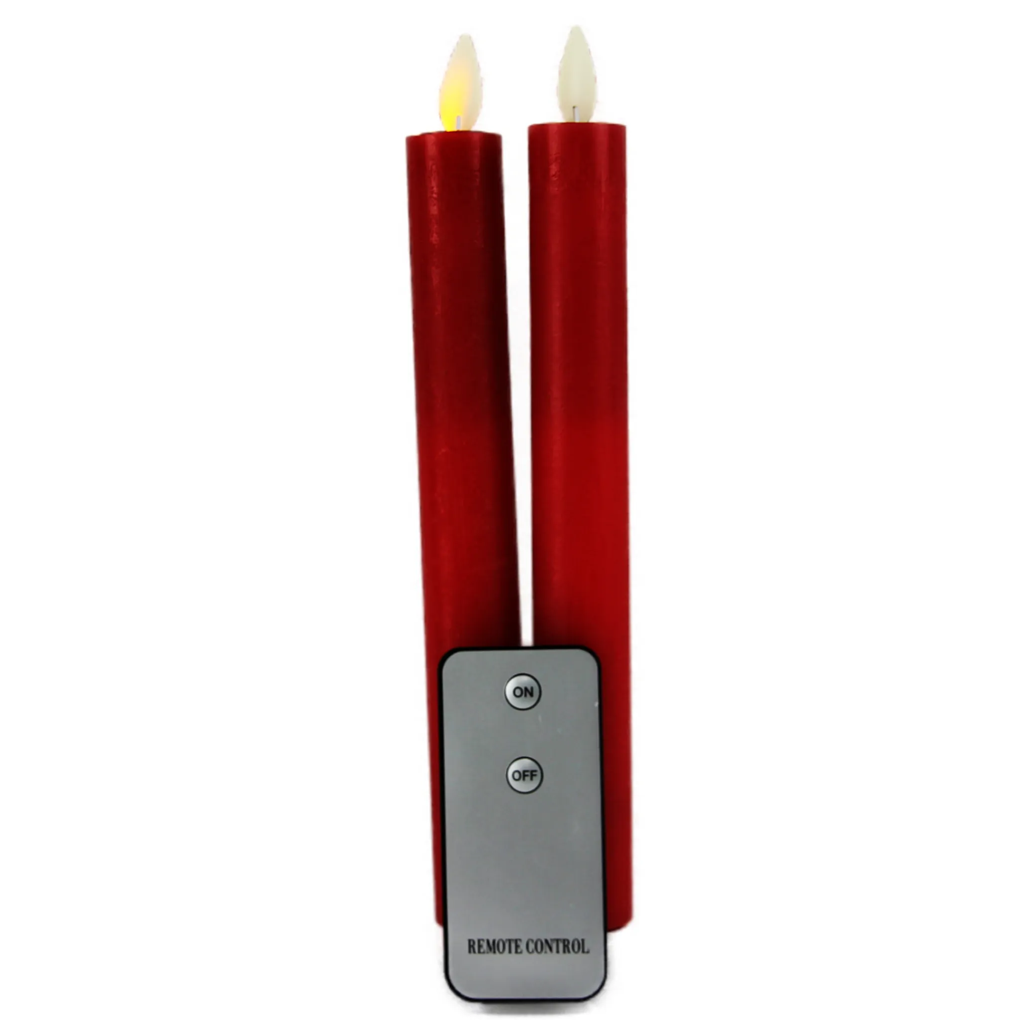 5er-Set rote LED-Echtwachs-Stabkerzen, inkl. Fernbedienung - Wundersc,  19,99 €