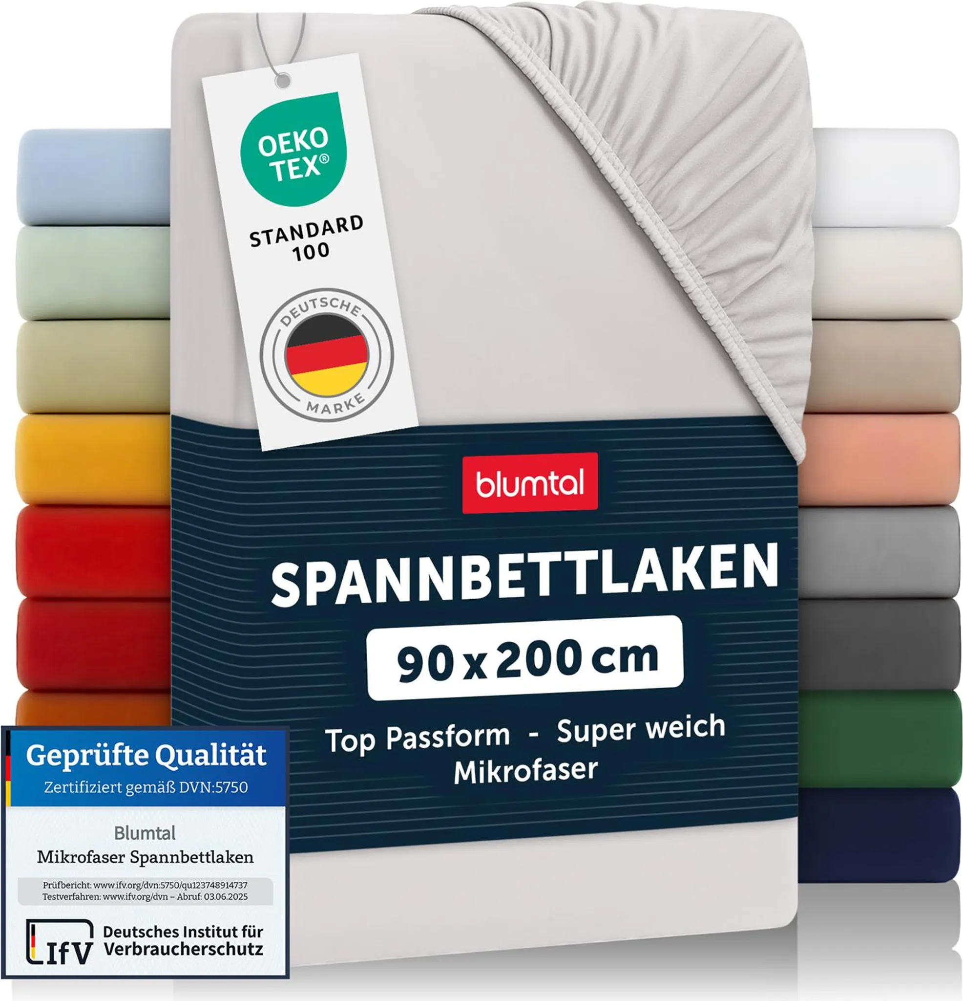 One-home 2er Pack Microfaser Spannbettlaken – Mit Rundumgummi, Silber, Für Matratzen 90-100x200 Cm
