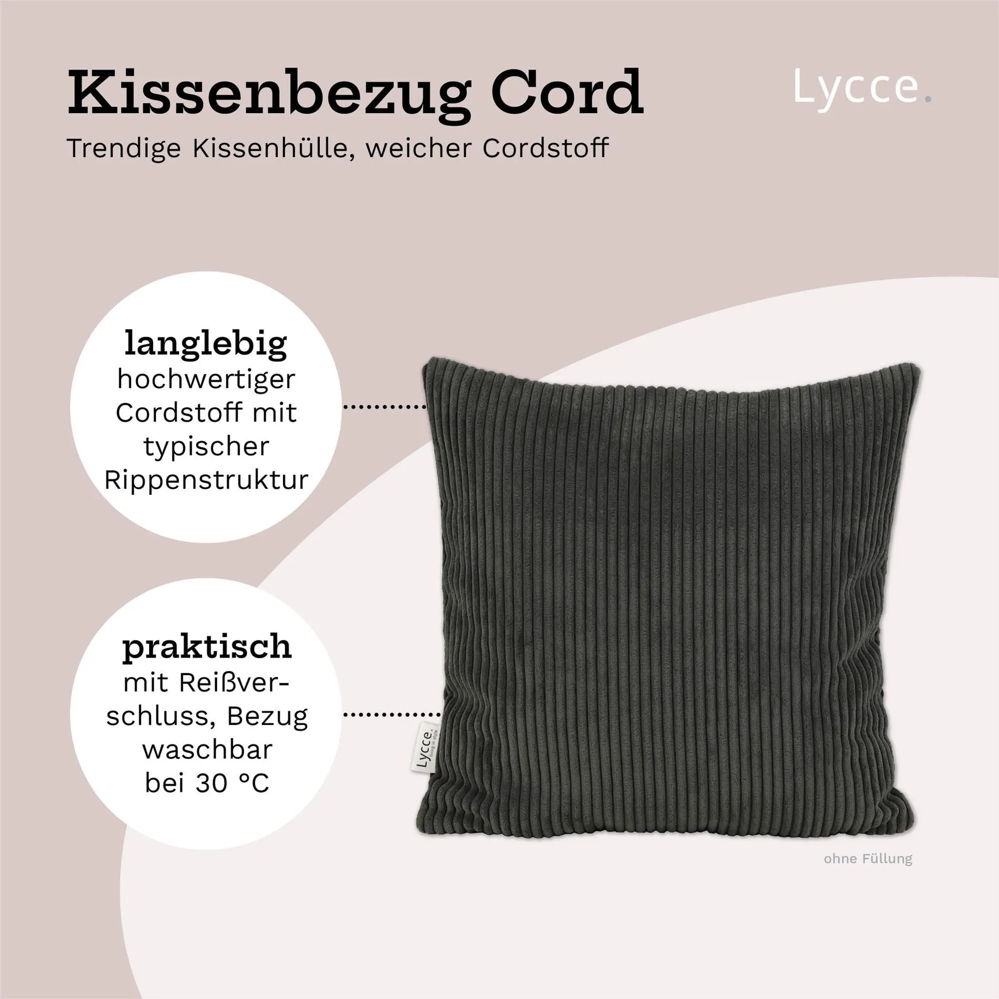 Cuscino Decorativo Homescapes 45x45 Cm In Effetto Lino – Colore Marroncino, Con Cerniera, Morbido E Resistente
