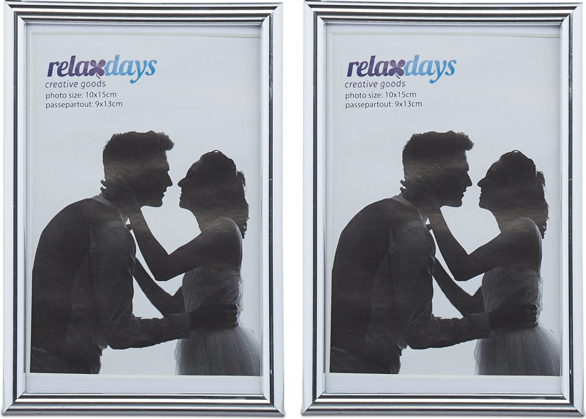 Relaxdays Set Da 10 Cornici Portafoto, 13x18 Cm, Porta Foto Passpartout, Verticale E Orizzontale Muro Tavolo Naturale 68867377