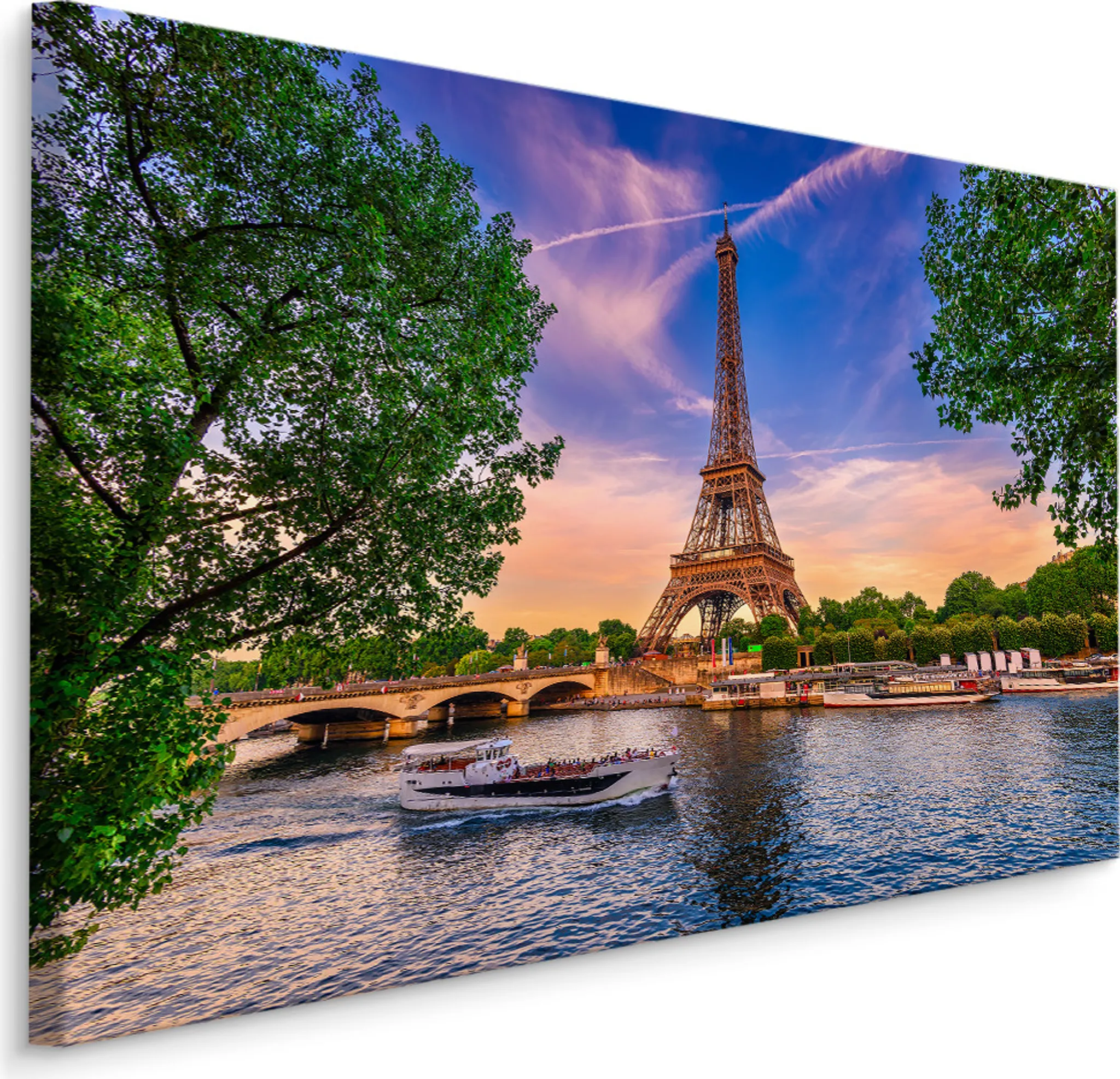 Parigi Torre Eiffel Quadro su Tel Decorazione Parete Kunstdruck