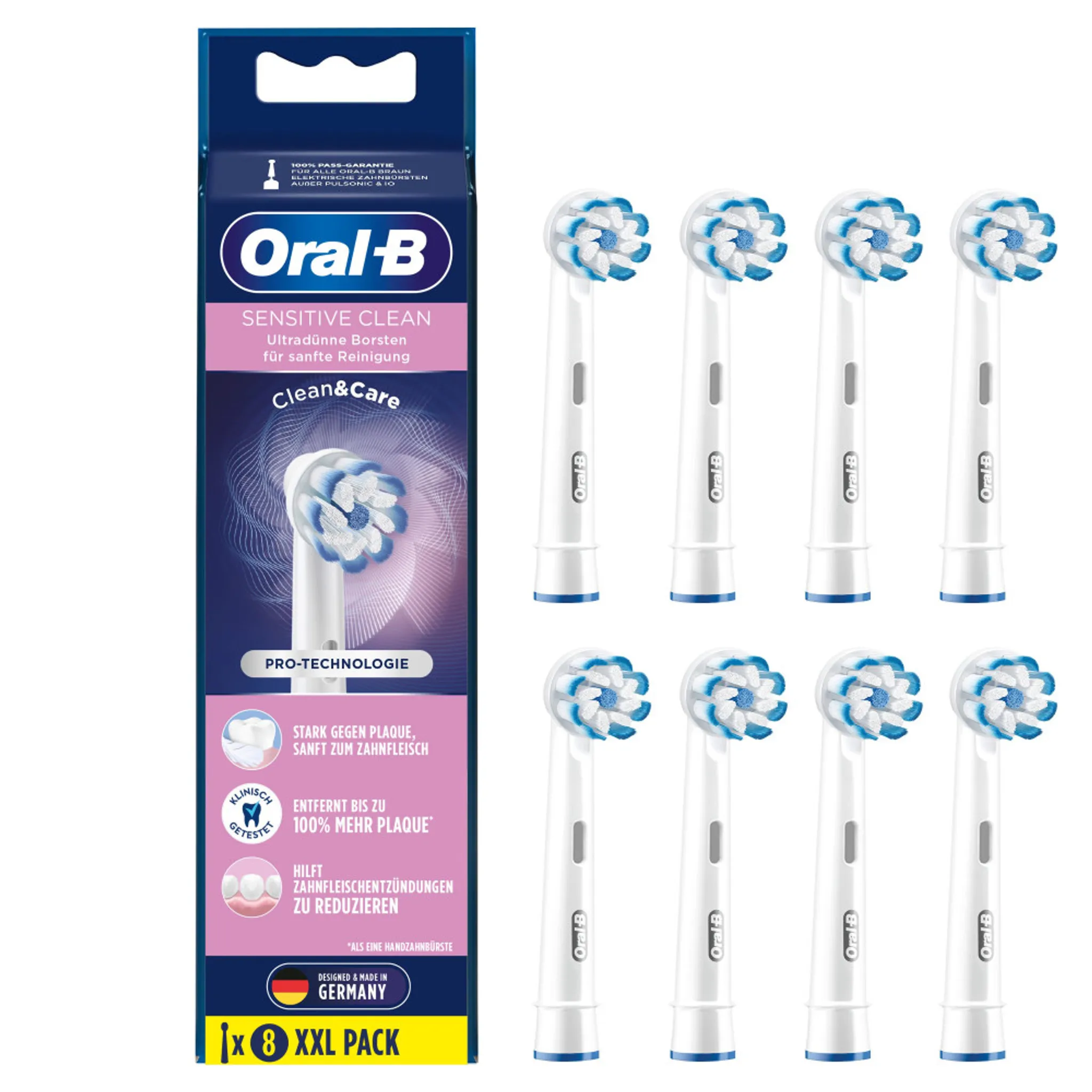 Oral-B Aufsteckbürsten Sensitive Clean 8er | Zahnreinigung & Zahnpflege