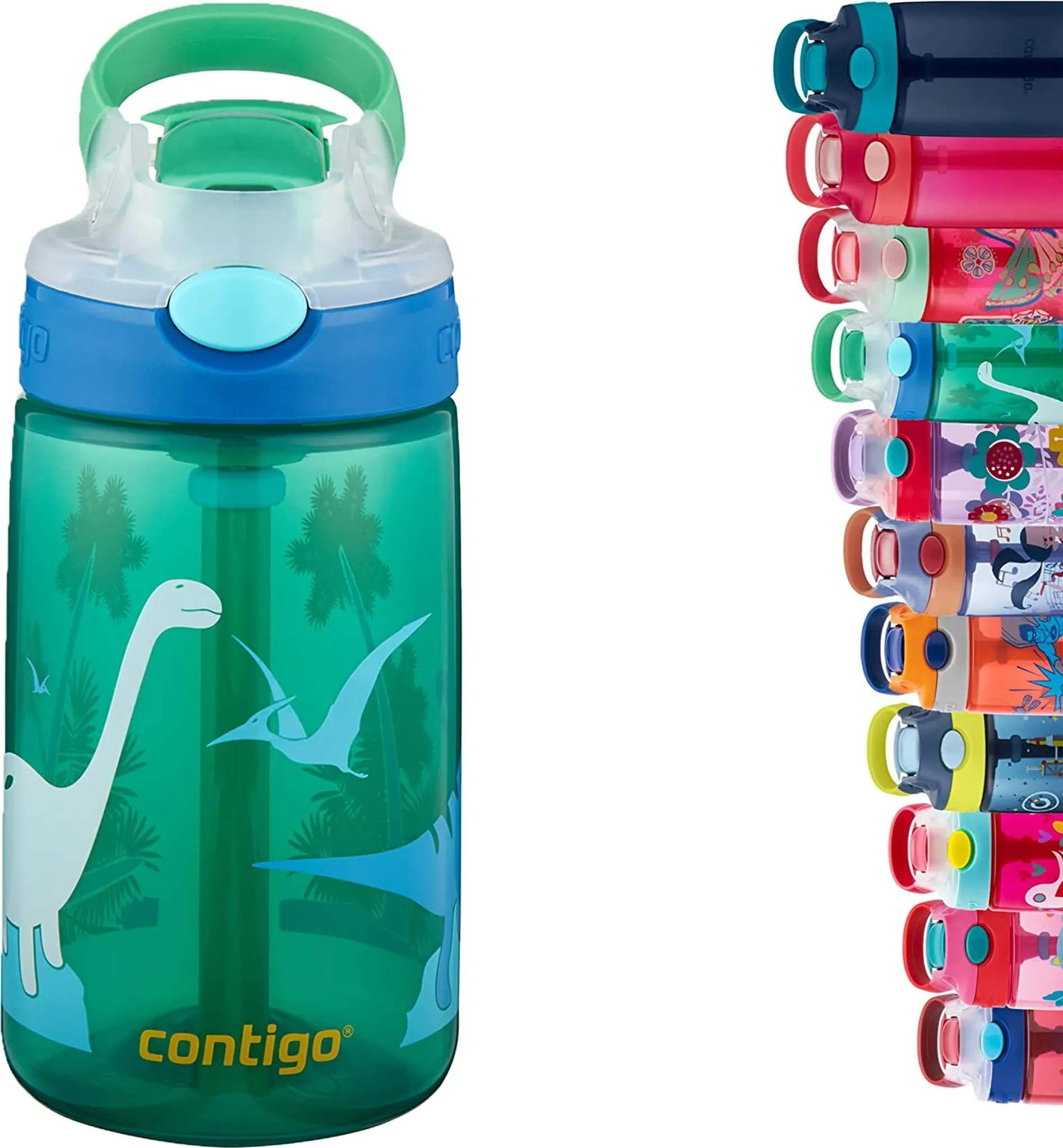 Contigo Kinder-Trinkflasche Mit Pop-Up-Trinkhalm, 400 Ml, Auslaufsicher