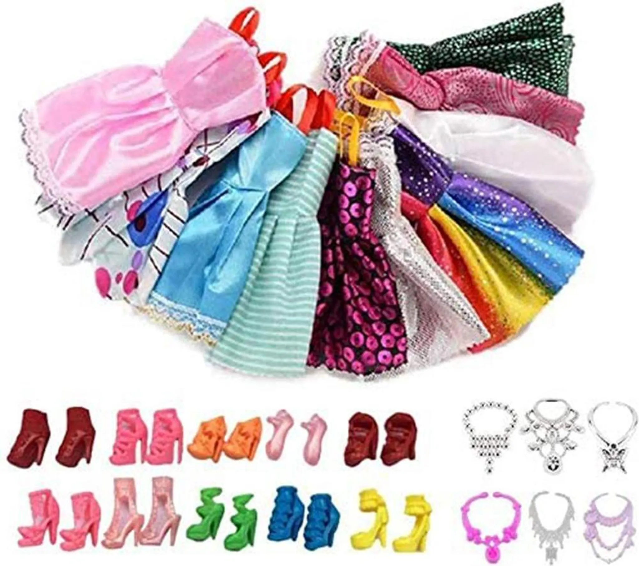 Vêtements de poupées Set robe de fête accessoires de poupées souples pour les filles