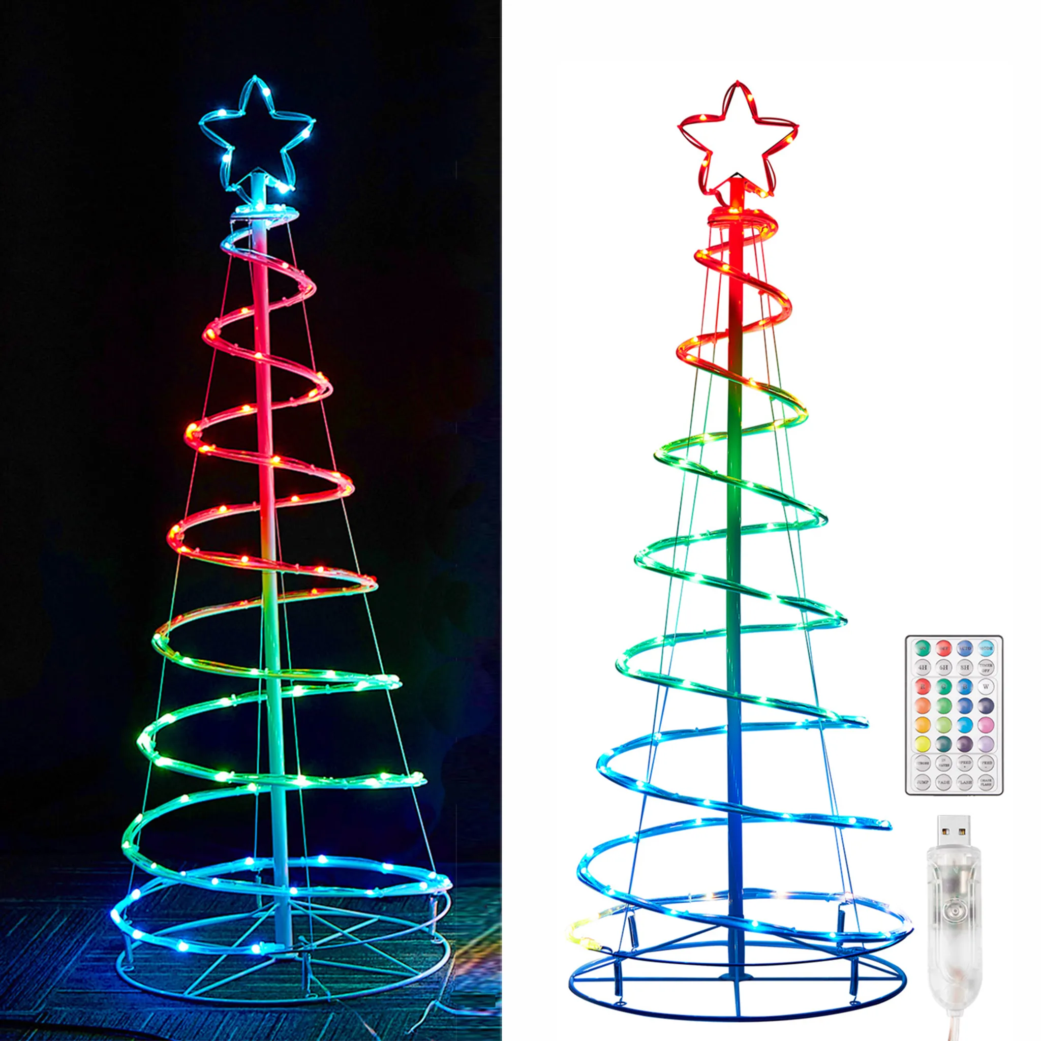 LED Spiral Weihnachtsbaum Dimmbar RGB