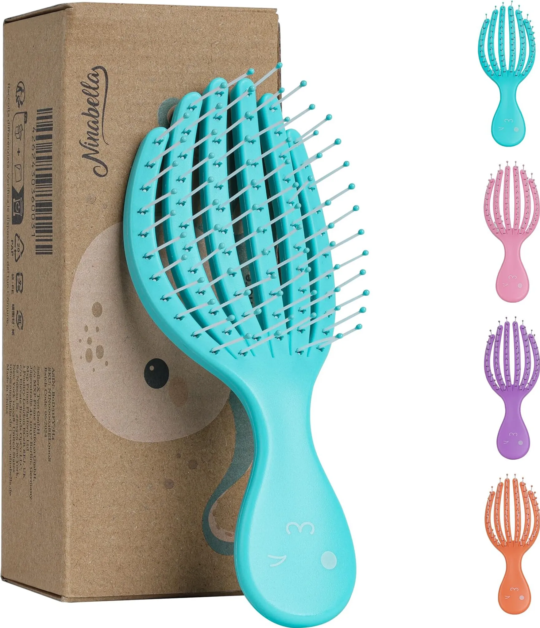 Ninabella Kinder Haarbürste ohne Ziepen Entwirrbürste