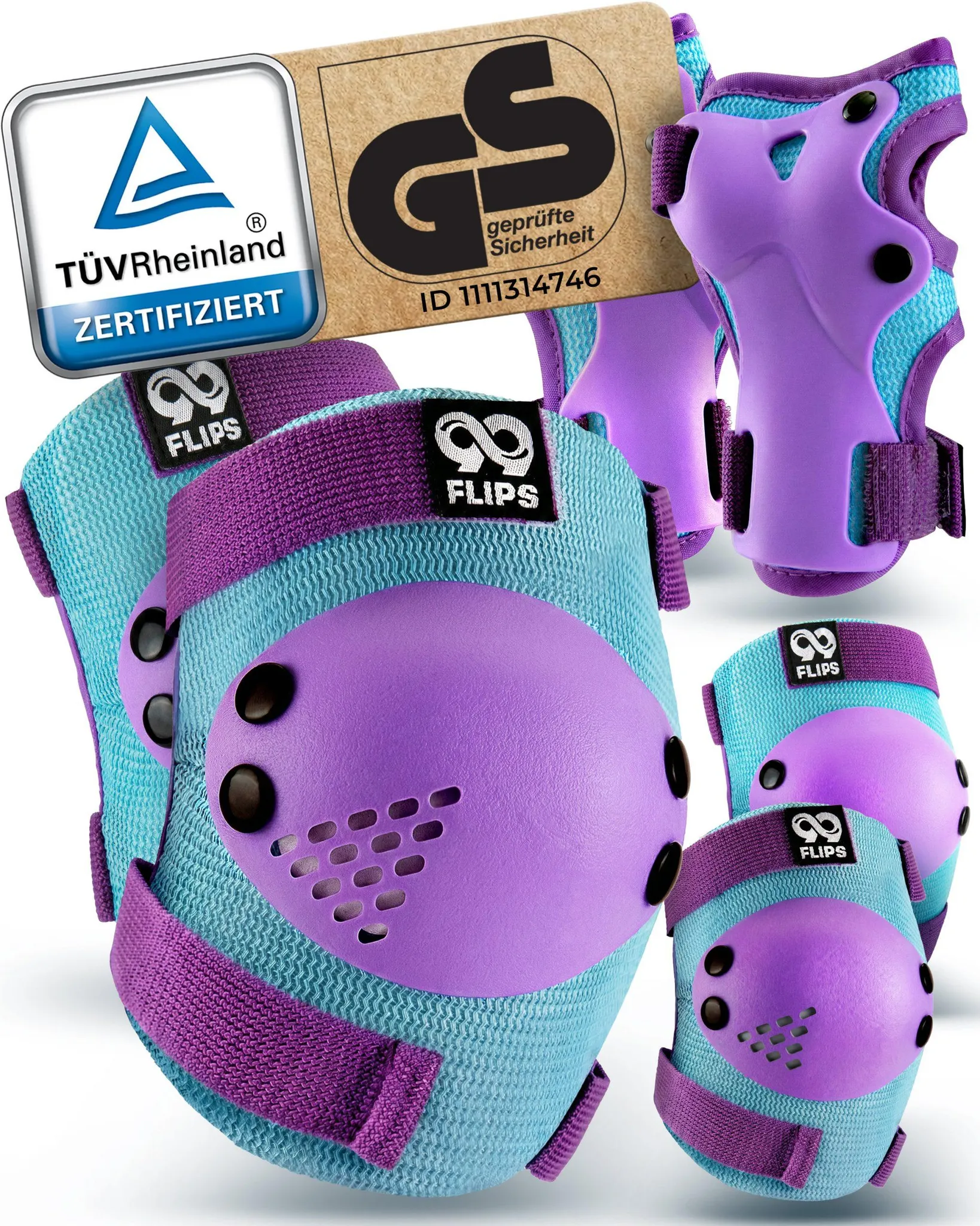 Set De Protection 6-en-1 Pour Enfants - Genouillères, Coudières, Protège-Poignets, PVC Résistant, Sac De Transport, Multisport