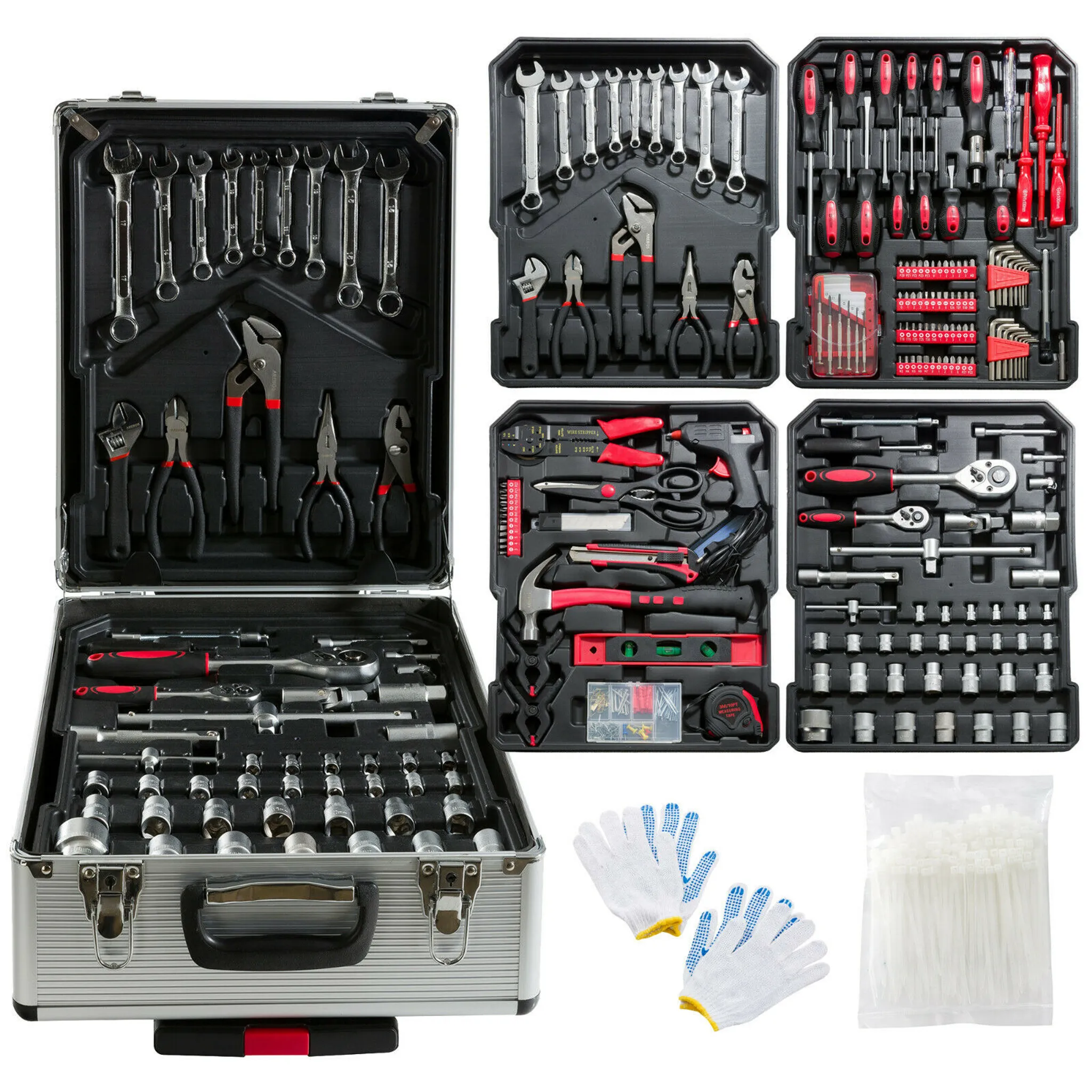 AREBOS Werkzeugkoffer, Werkzeug-Set, 1200