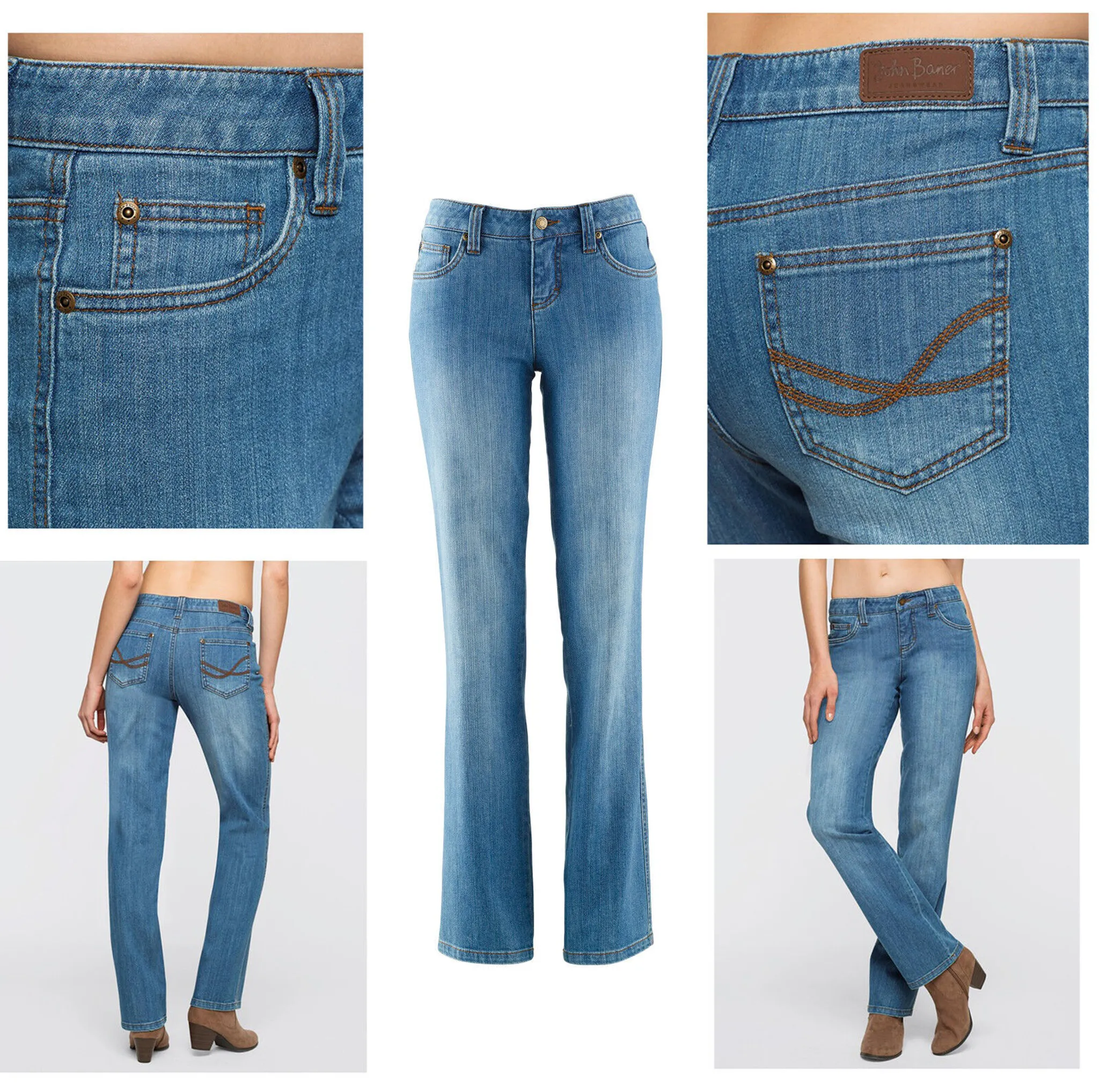 Hose Damenjeans 44 Pocket Stretch Größe John 5 Denim mit Blue Jeans Shapefunktion Bauer