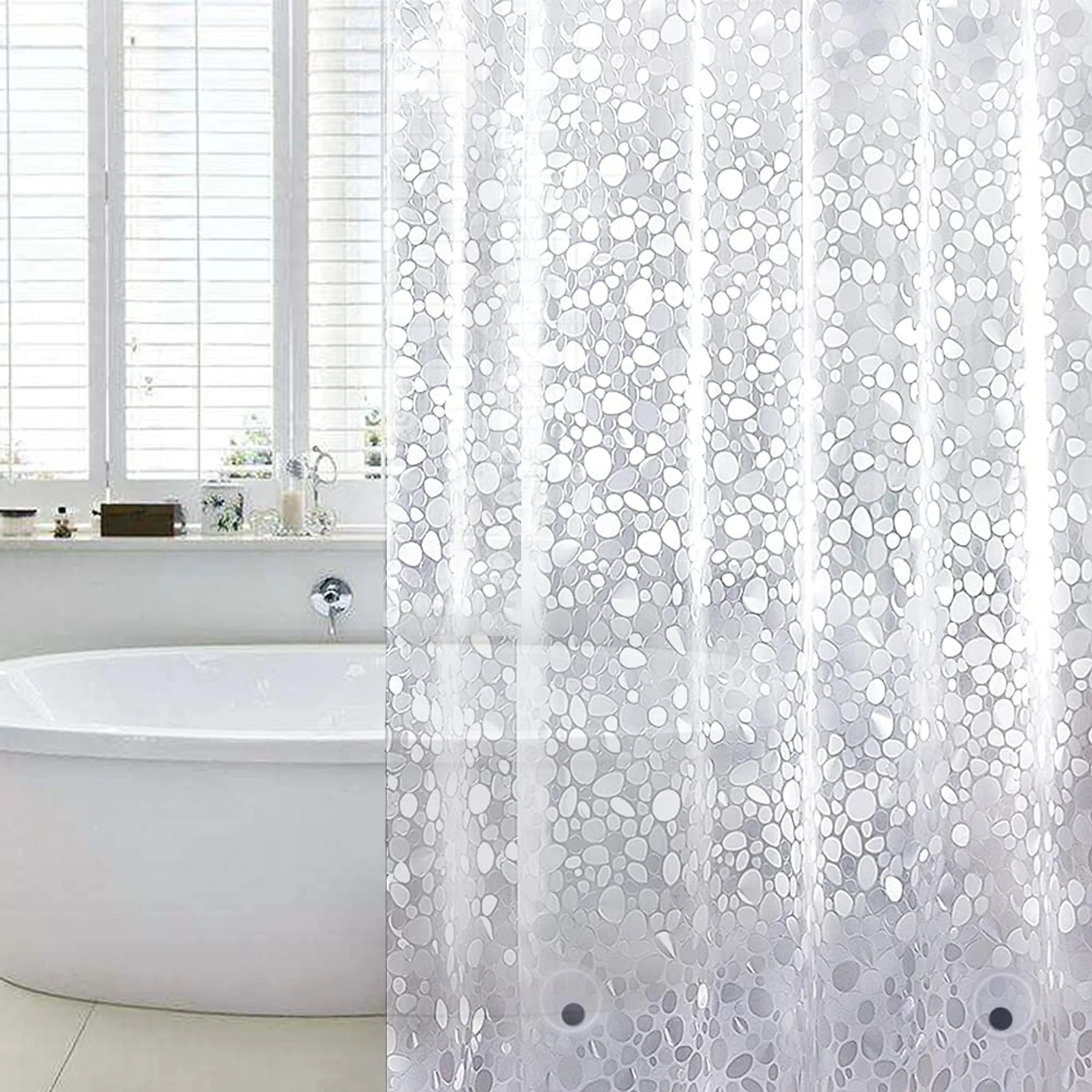 Duschvorhang wasserdicht transparent waschbar 180x200 cm zuschneidbar 