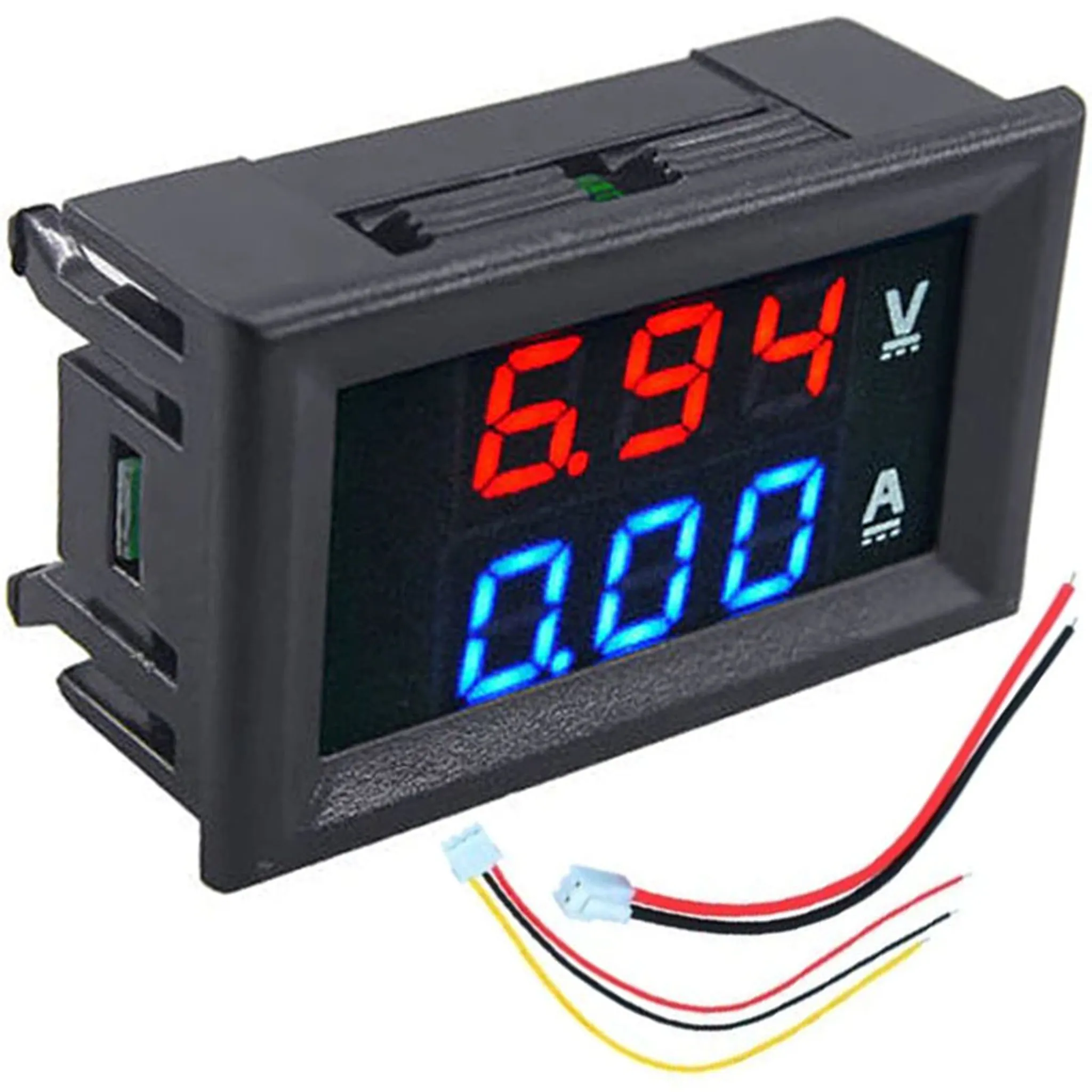 Voltmeter Amperemeter Digital LCD Blau Rot