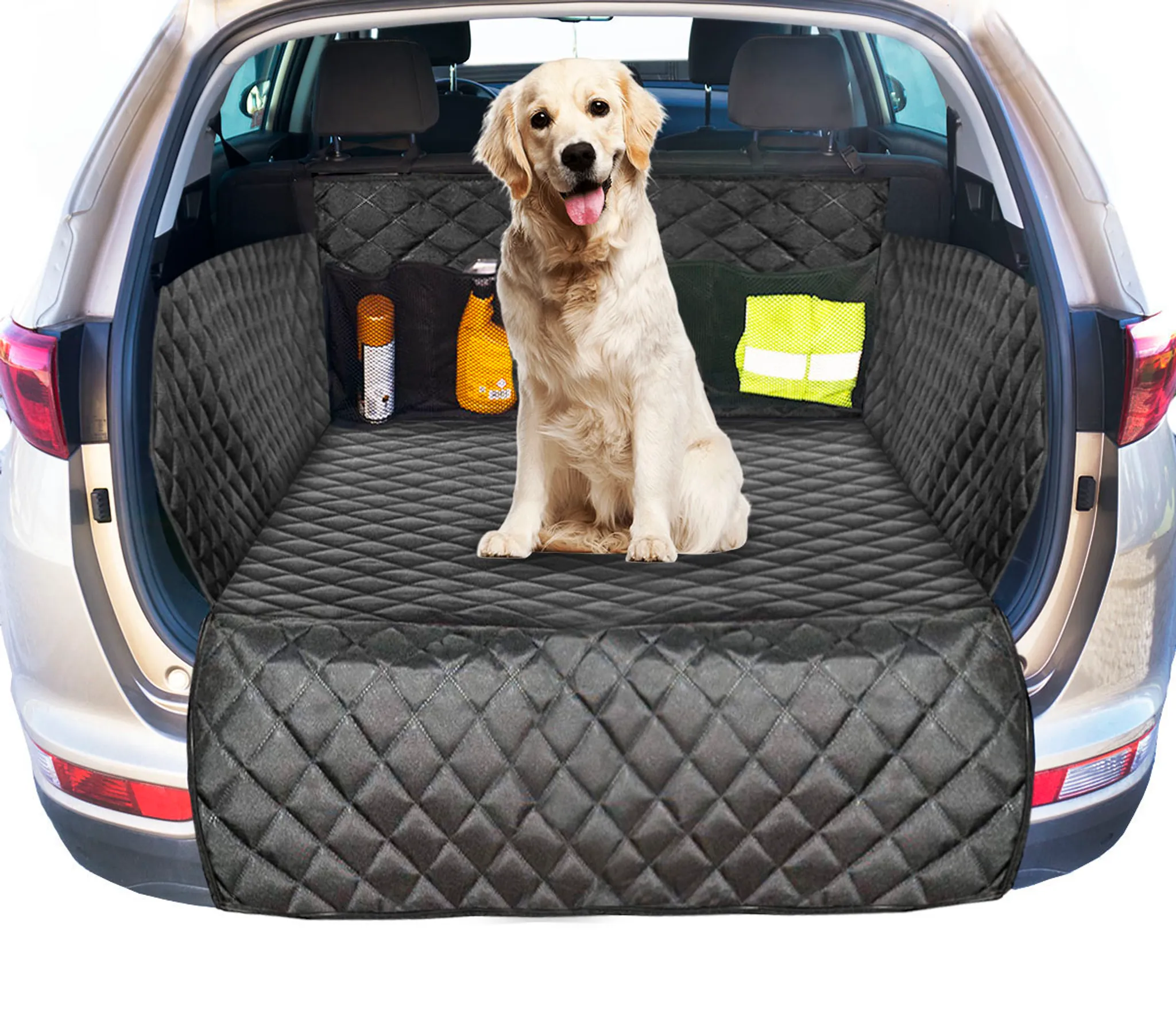 fixcape Doggy Kofferraummate gepolstert mit Ladekantenschutz und  anti-rutsch für Kombi und SUV, Kofferraumschatz Hund, Hundedecke Kofferraum  wasserdicht