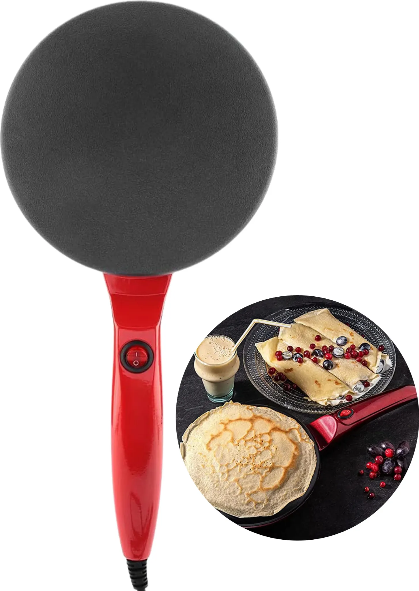 Elektrischer Crêpe-Maker – Antihaftbeschichtet, Automatische Temperaturregelung, Inkl. Zubehör