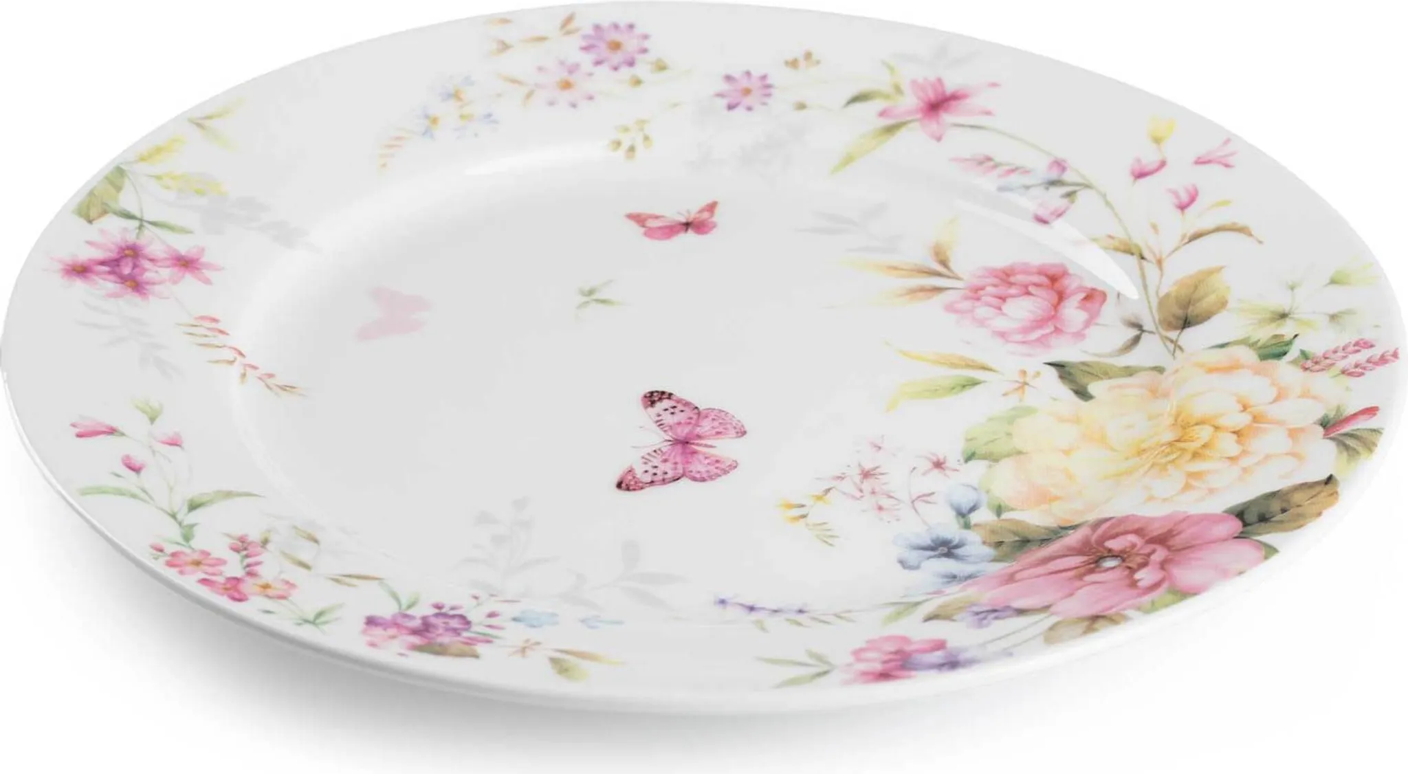 Silver Spoons Dessertteller – Elegante Einweg-Teller Mit Chinesischem Blumenmuster, 19 Cm, 10 Stück