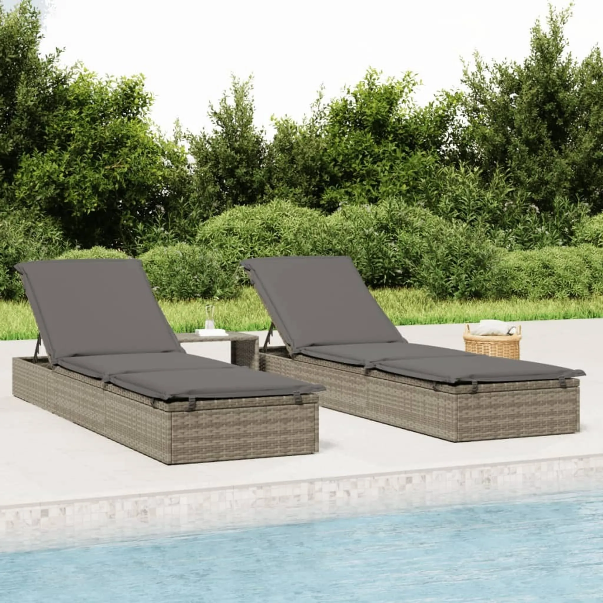 Hohe Sonnenliege Für Senioren Spetebo Aluminium Gartenliege XXL - Grau - Sonnenliege Gepolstert Mit Relax Liege Garten