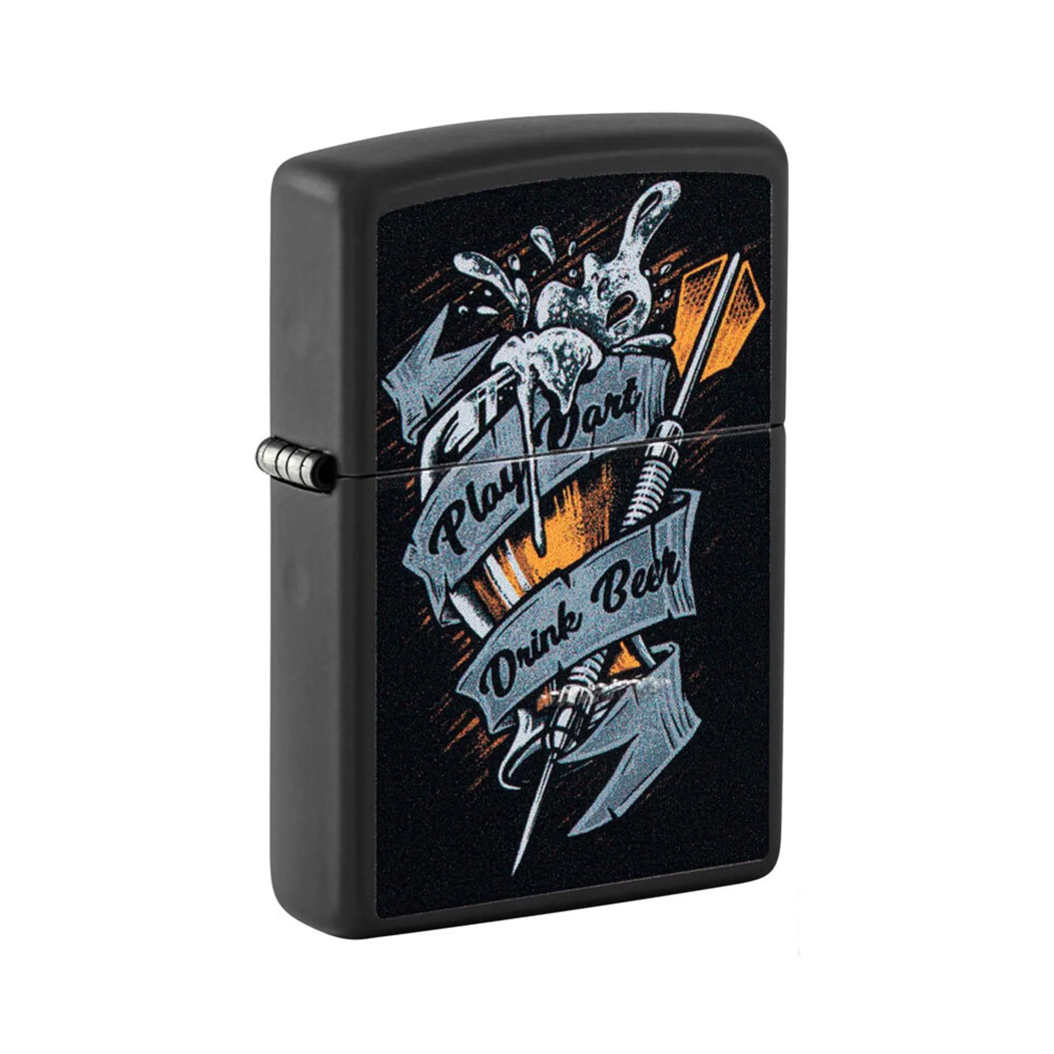 Zippo Sturmfeuerzeug "Beer Bottles" - Mattw Weiß, Nachfüllbar, In Geschenkbox