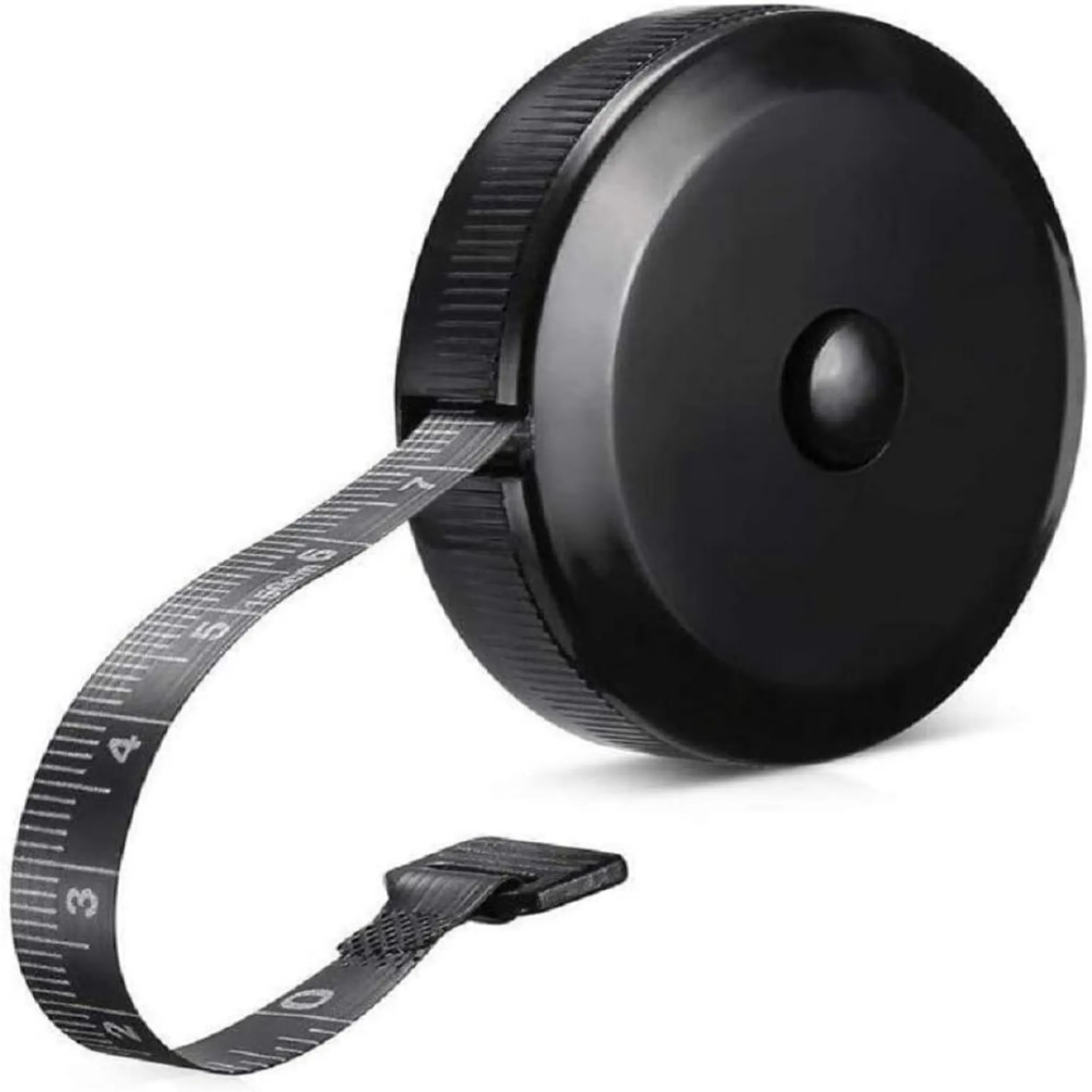PECULA Körpermaßband – 152,4 Cm, Mit Sicherungsstift & Druckknopf-Einzug, Schwarz, Für Medizinische Messungen