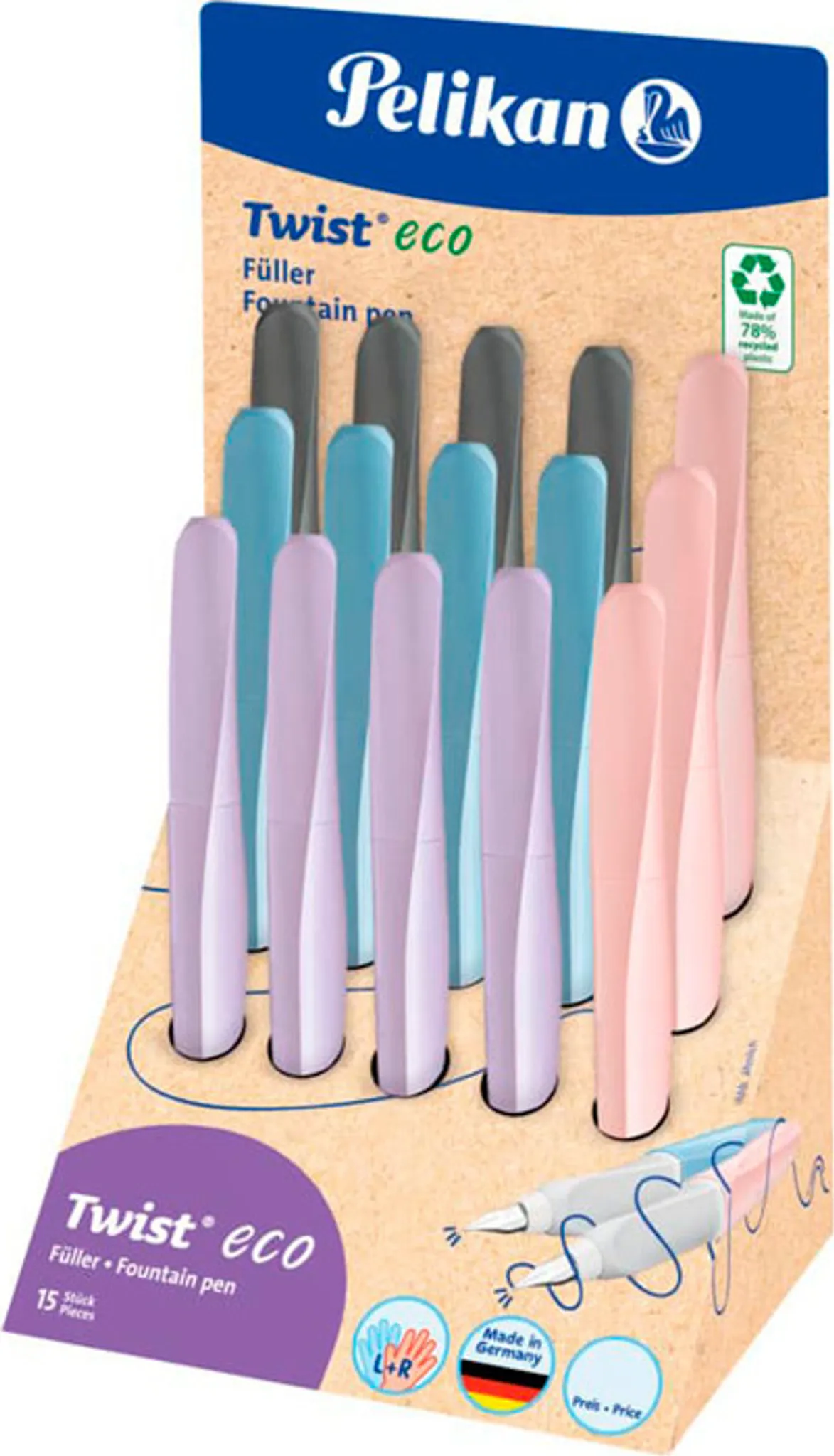Pelikan Stilografica o struttura P480M, fusto grigio con struttura scanalata, zona di impugnatura morbida (1x