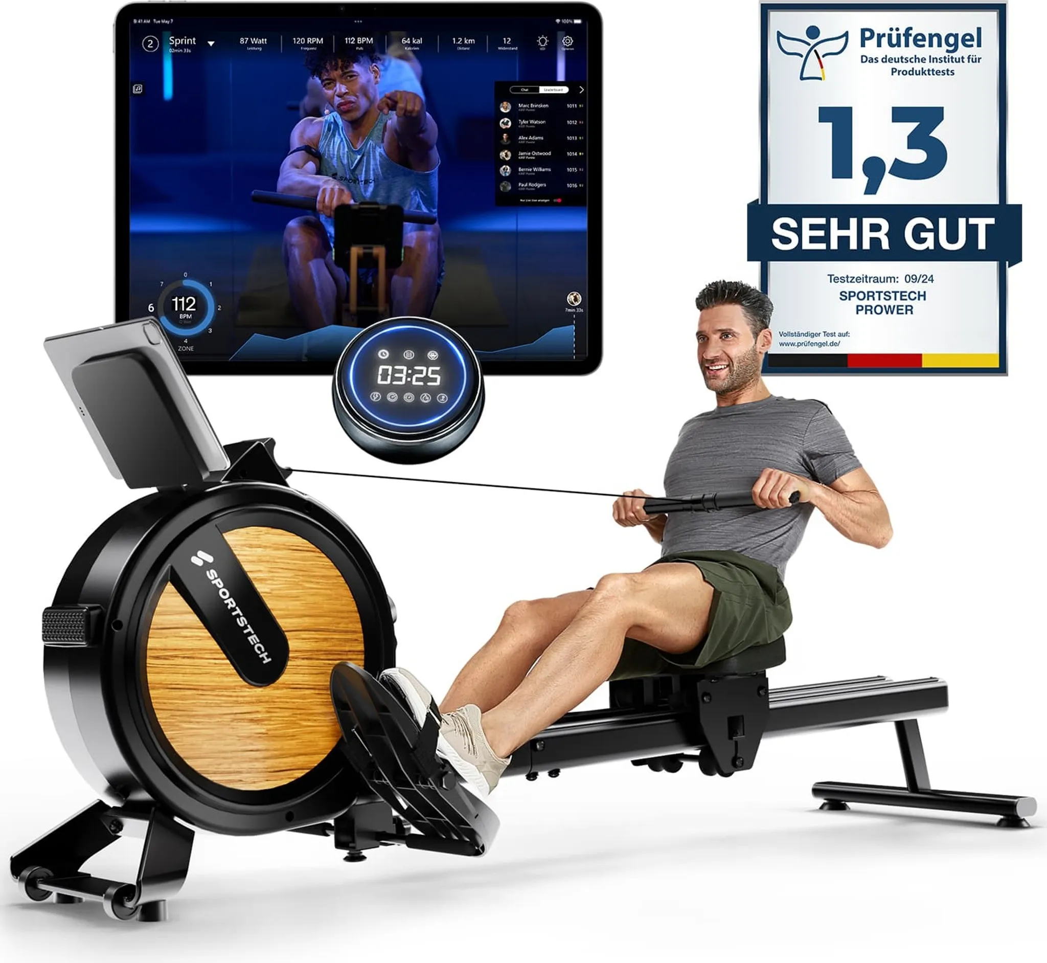 Hop-Sport Rudergerät HS-095R - Klappbar Mit Magnetwiderstand & 12 Programmen